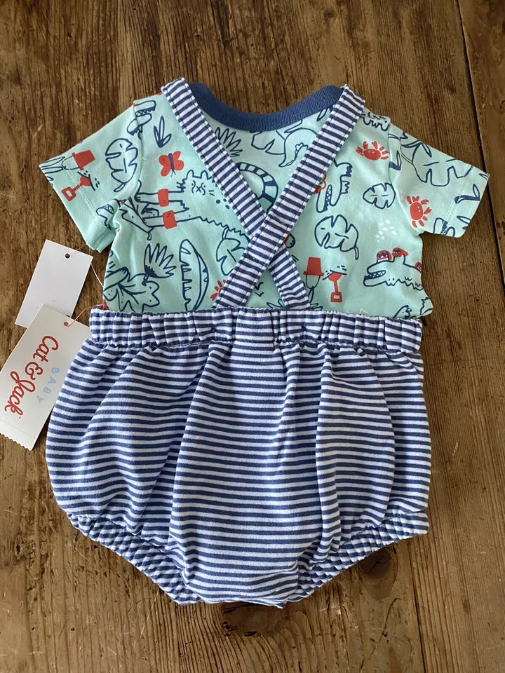 Baby Boys' Shorts Overall Top & Bottom Set - Cat & Jack (6/9M)