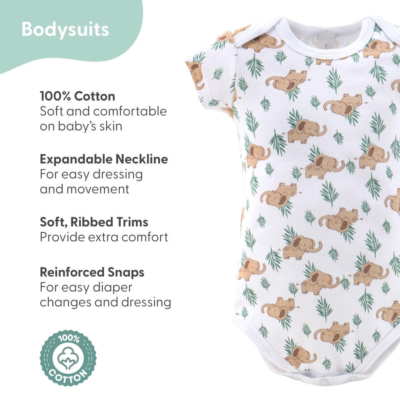 The Peanutshell Newborn Layette Gift Set for Baby Boys or Girls, Blue Green Wild Jungle, 16 Essential Pieces, 0-3 Months