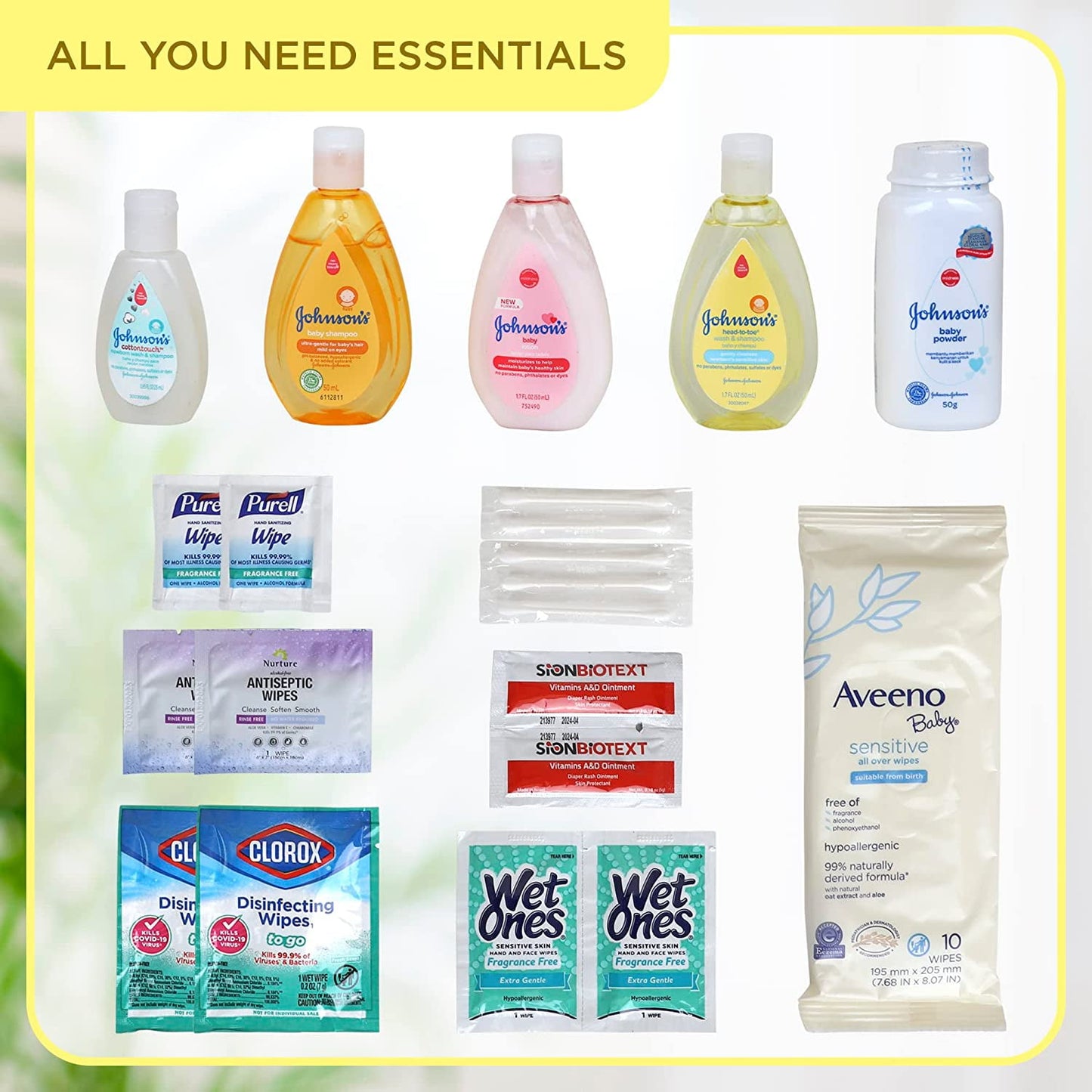 Asom Baby Travel Convenience Kit TSA-Compliant Toiletries Set, Unisex, 10pc