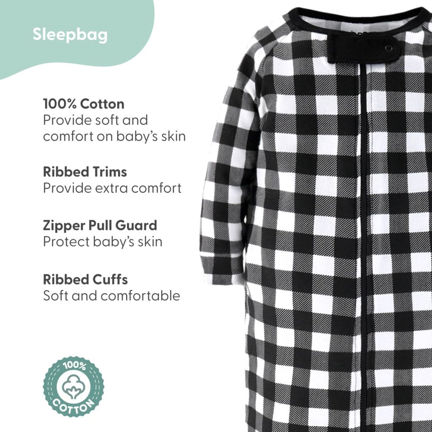 The Peanutshell Newborn Layette Gift Set for Baby Boys and Girls, 23 Essential Pieces, Black & White Plaid, 0-3 Months