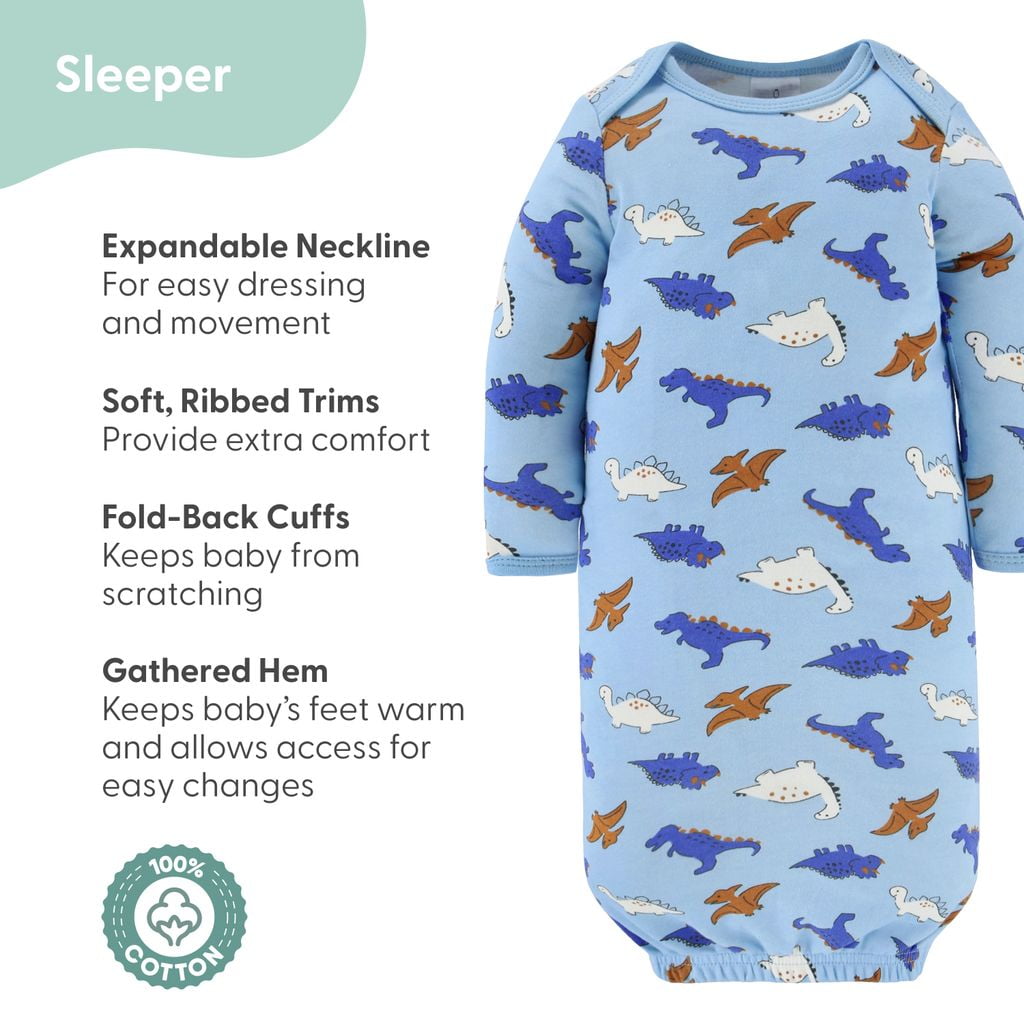 The Peanutshell Blue Dino Newborn Baby Clothes and Essentials, Layette Set for 0-3 Months, 16-Piece