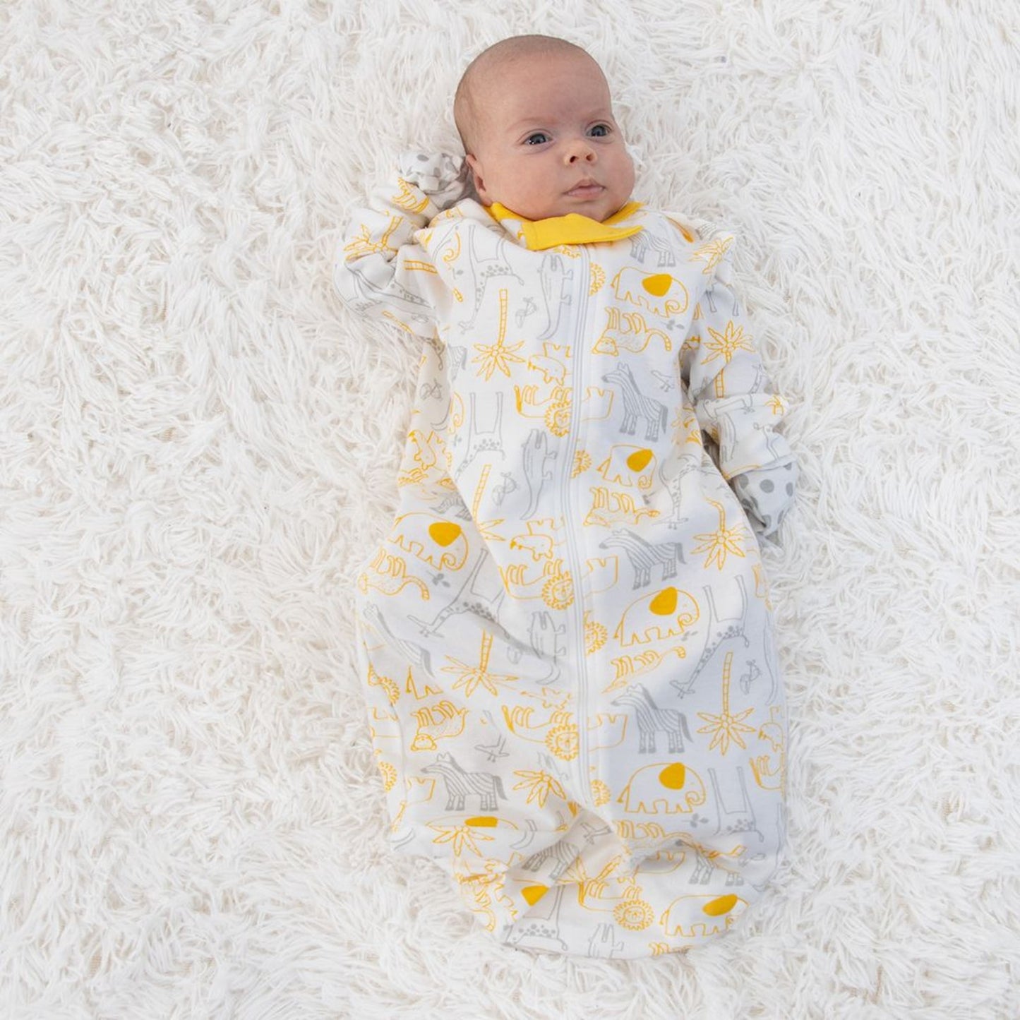 The Peanutshell Newborn Layette Gift Set for Baby Boys or Girls, Yellow Safari, 23 Essential Pieces, 0-3 Months