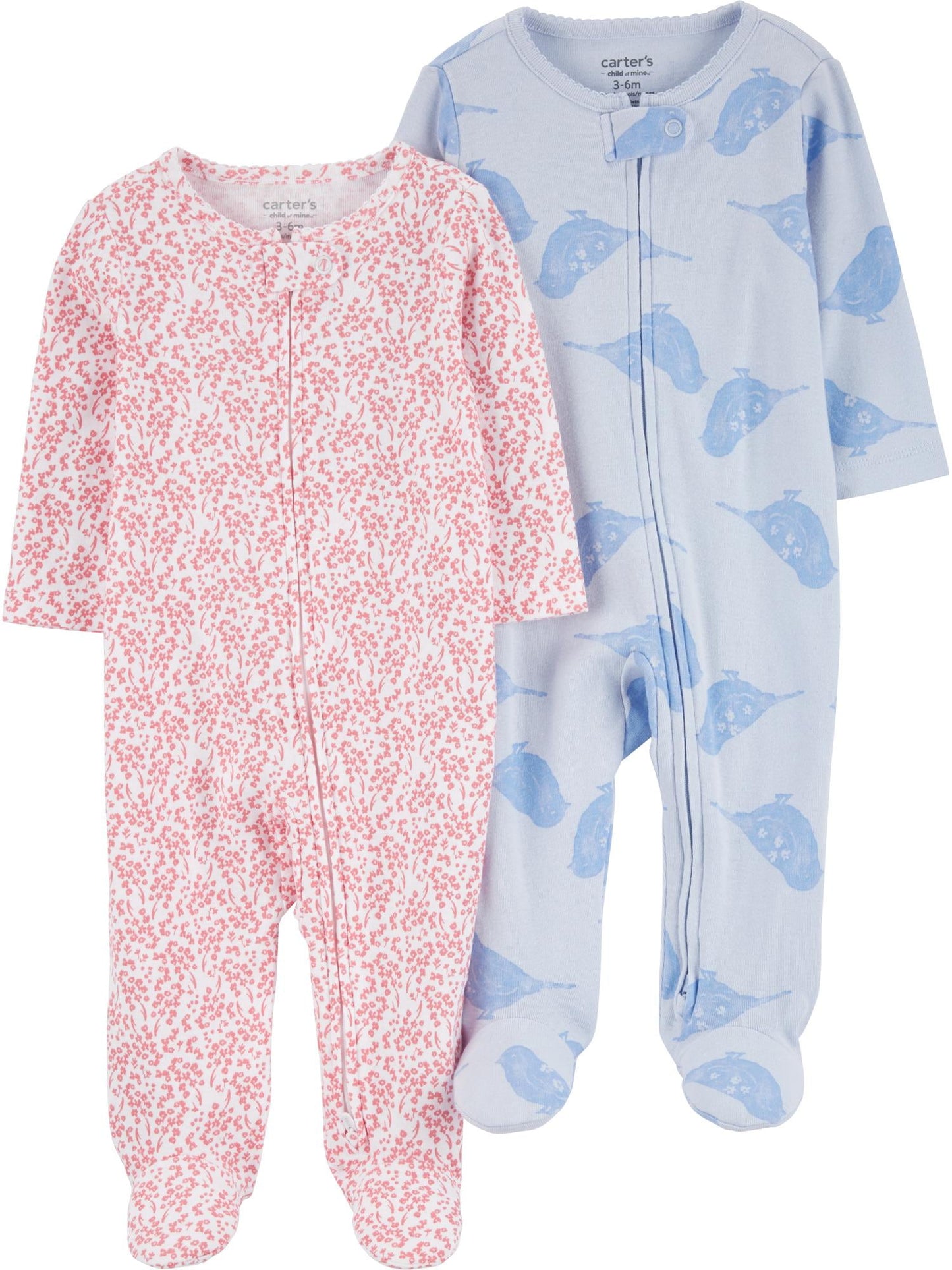 Carter's Child of Mine Baby Girl, Sleep 'n Play, 2-Pack, Sizes Preemie-6/9 months