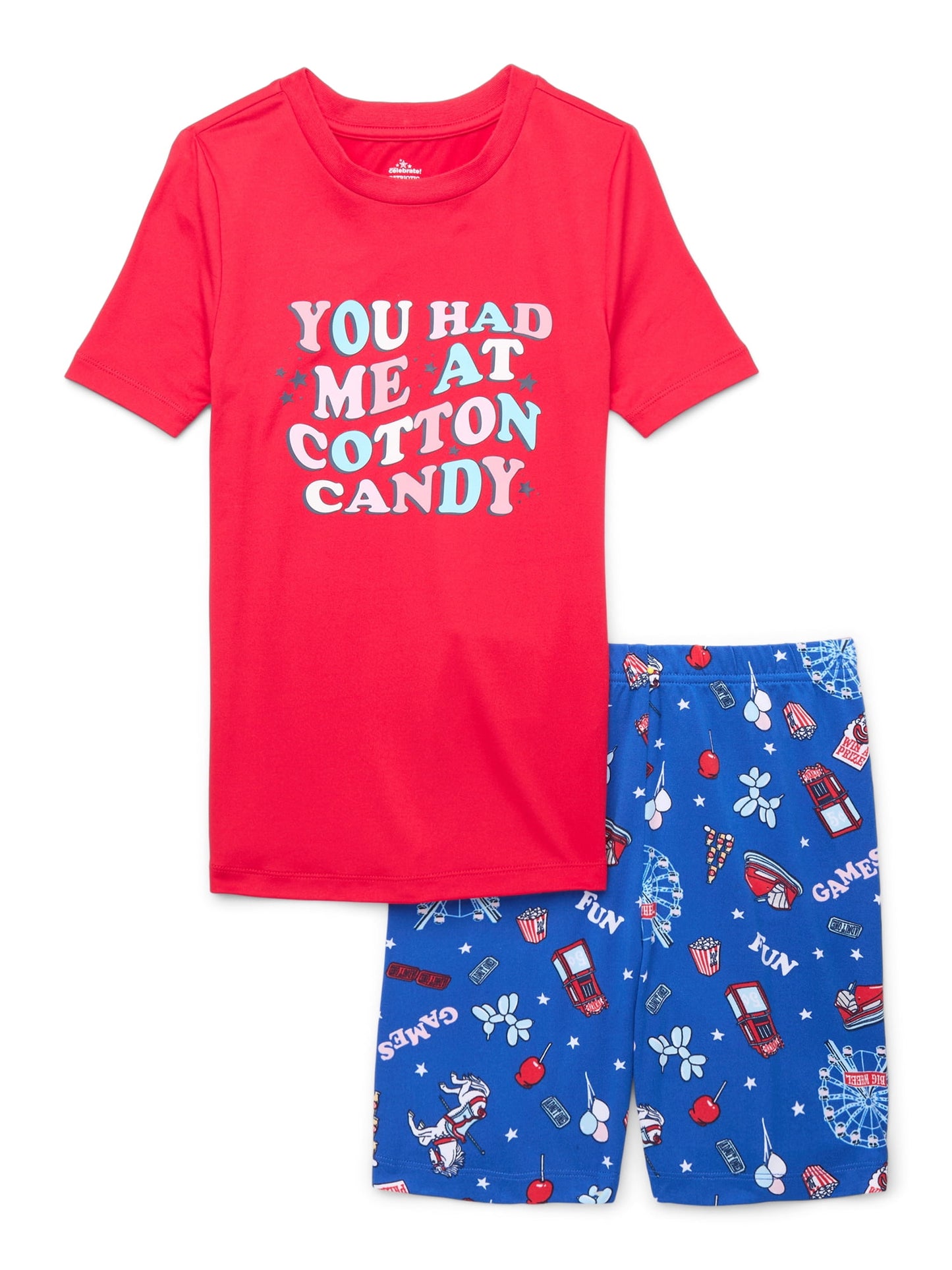 Summer Women's Americana Matching Family Sleepwear Top and Shorts Pajama Set from Way to Celebrate, 2-Piece, Sizes S-3X