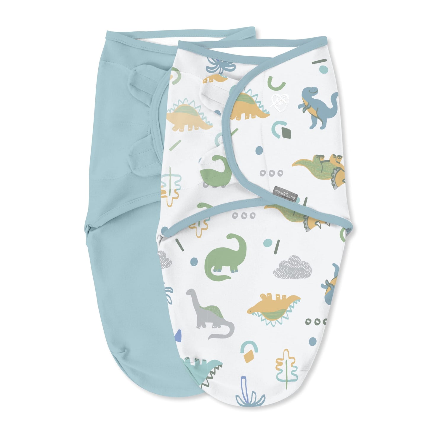 SwaddleMe by Ingenuity Original Swaddle for Baby, 100% Cotton, Improves Sleep & Calms Startle Reflex, 0-3 Months, 1.0 TOG, 2-Pack - Space & Clouds