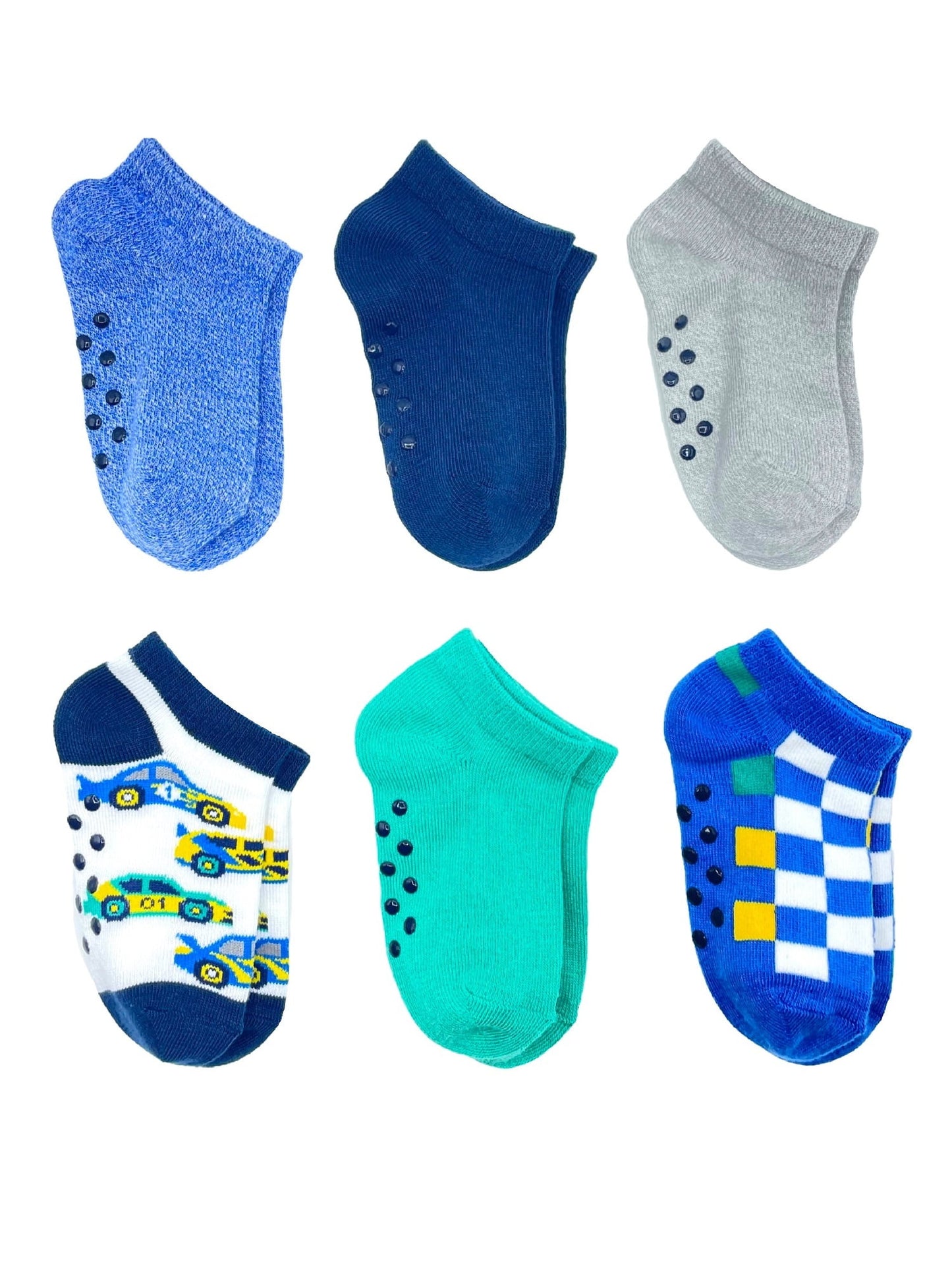 Wonder Nation Baby and Toddler Boy Ankle Socks, 6-Pack, Sizes 0M-18M