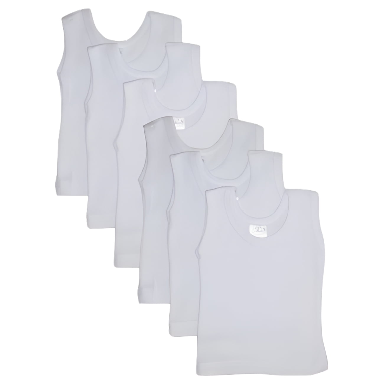Bambini Unisex Baby 6-Pack Tank Tops - white, 6 - 12 months/14-18 lbs (Newborn)