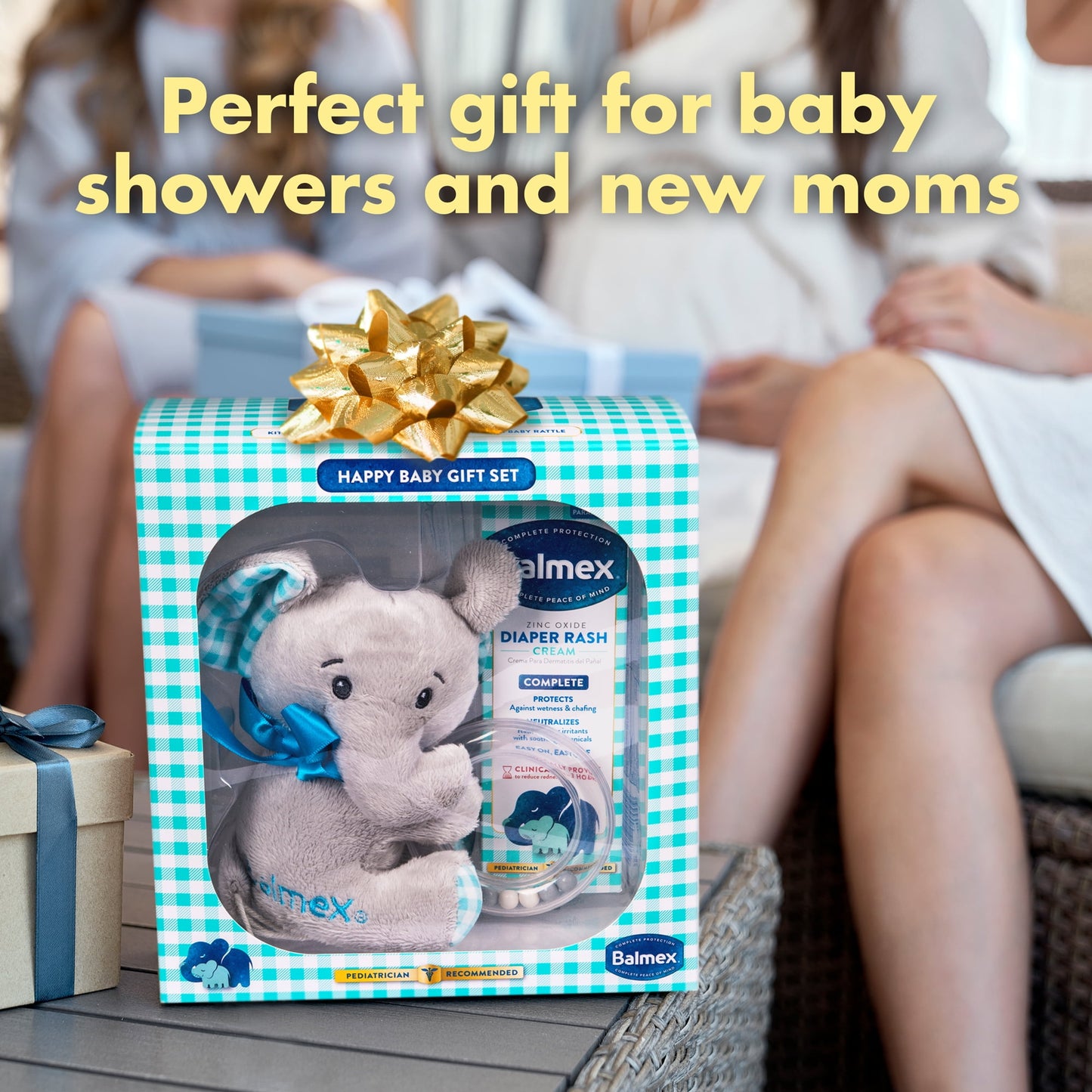 Balmex Happy Baby Gift Set with Rattle and Complete Protection Diaper Rash Cream for Boys and Girls