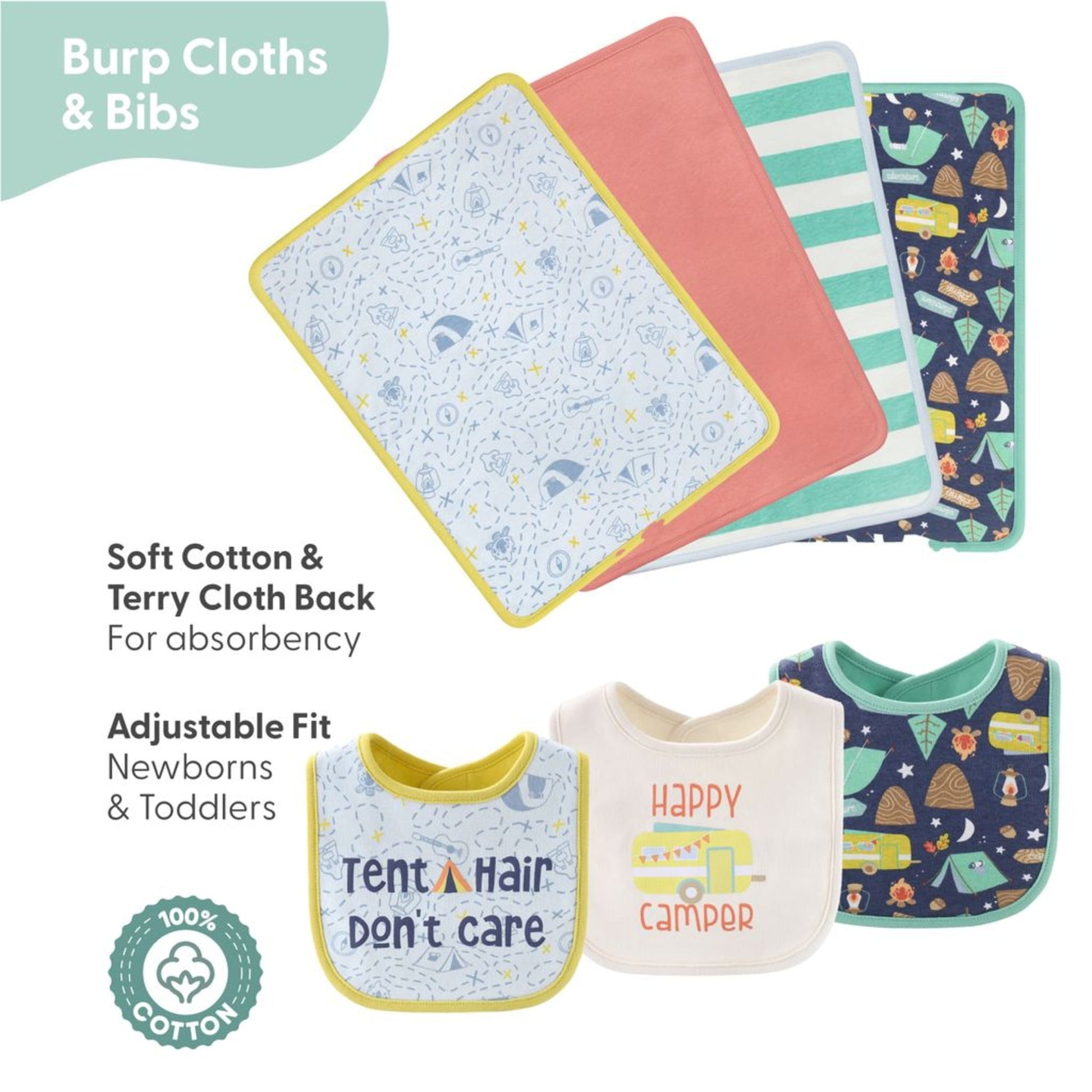 The Peanutshell Newborn Baby Layette Gift Set for Baby Boys, Happy Camper, 30 Essential Pieces, 0-3 Months