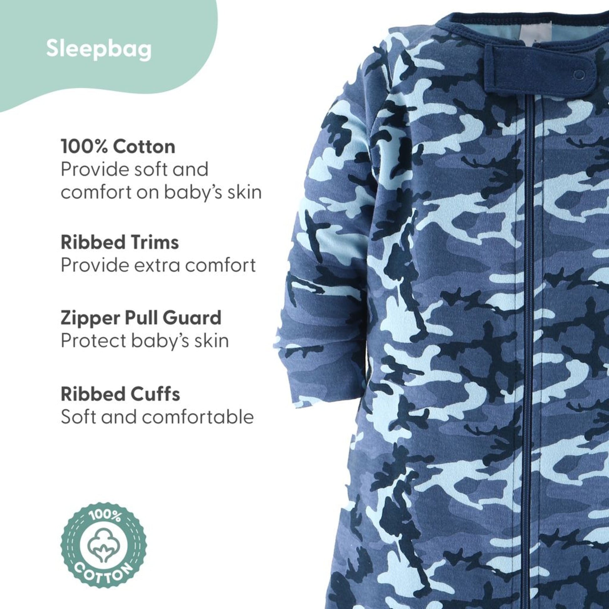 The Peanutshell Newborn Baby Layette Gift Set for Boys, Shower Gift Essentials, Blue Camo