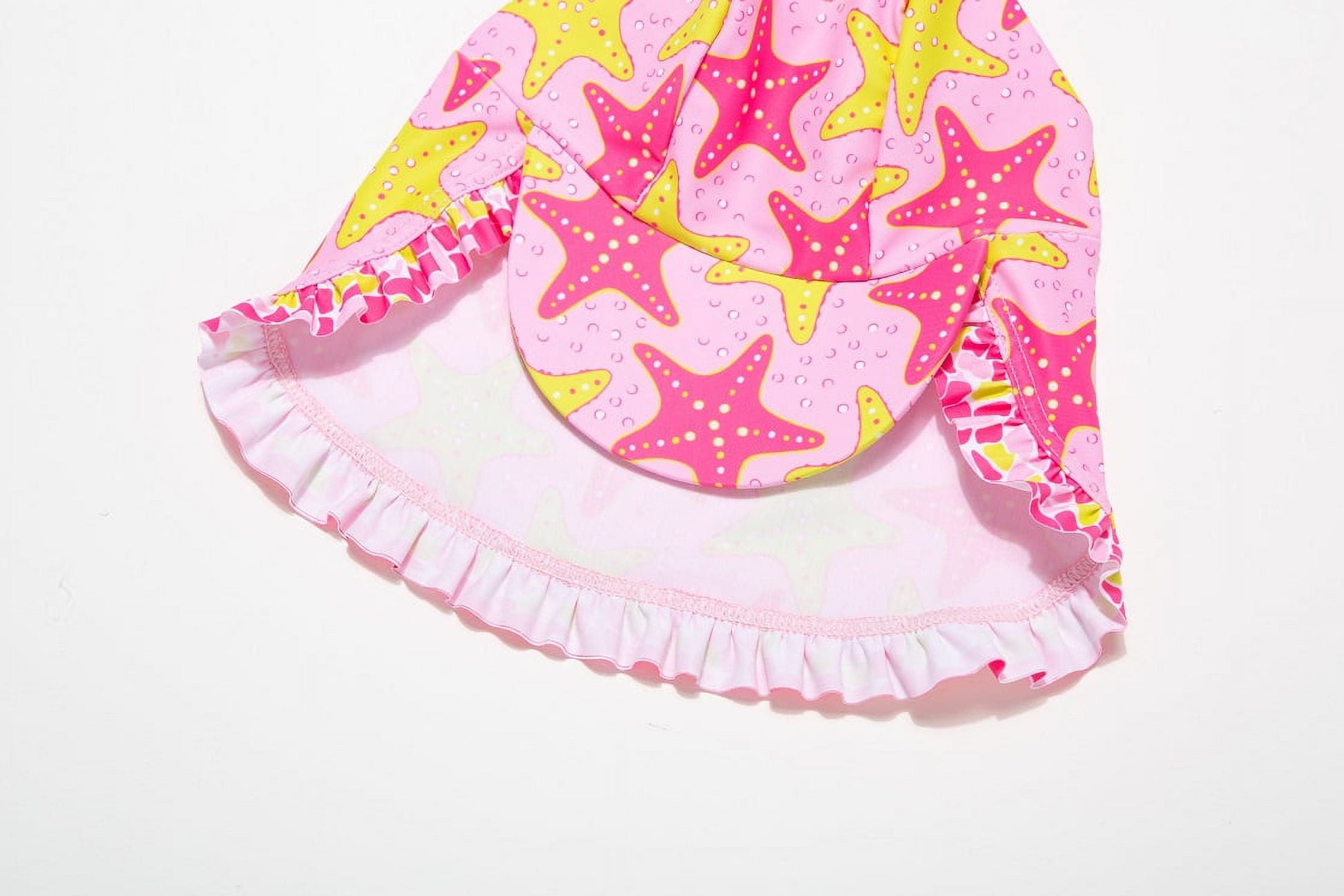 BONVERANO Baby Girls Swimsuit UPF 50+ Sun Protection, Long Sleeve Zipper One Piece Swimwear, Ruffle Toddler Bathing Suit（Starfish 9-12months）