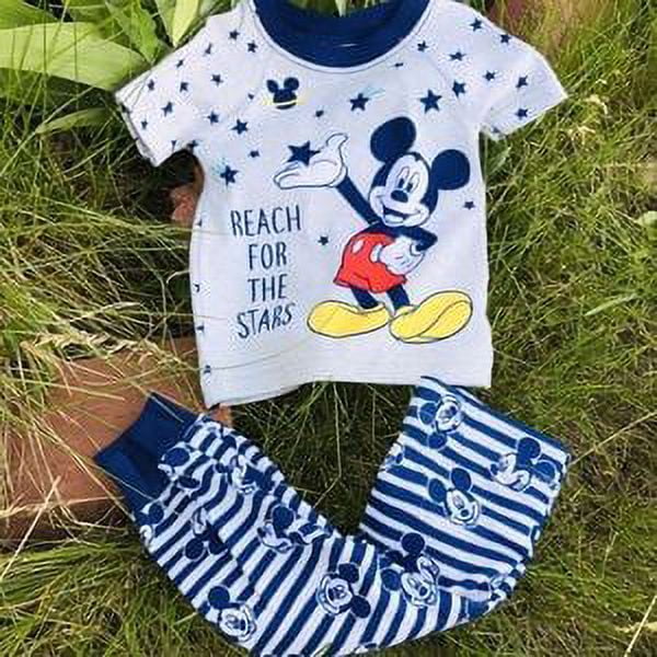Disney Baby Boys Mickey Reach for the Stars 2 Piece Pajama Set (9 Months)