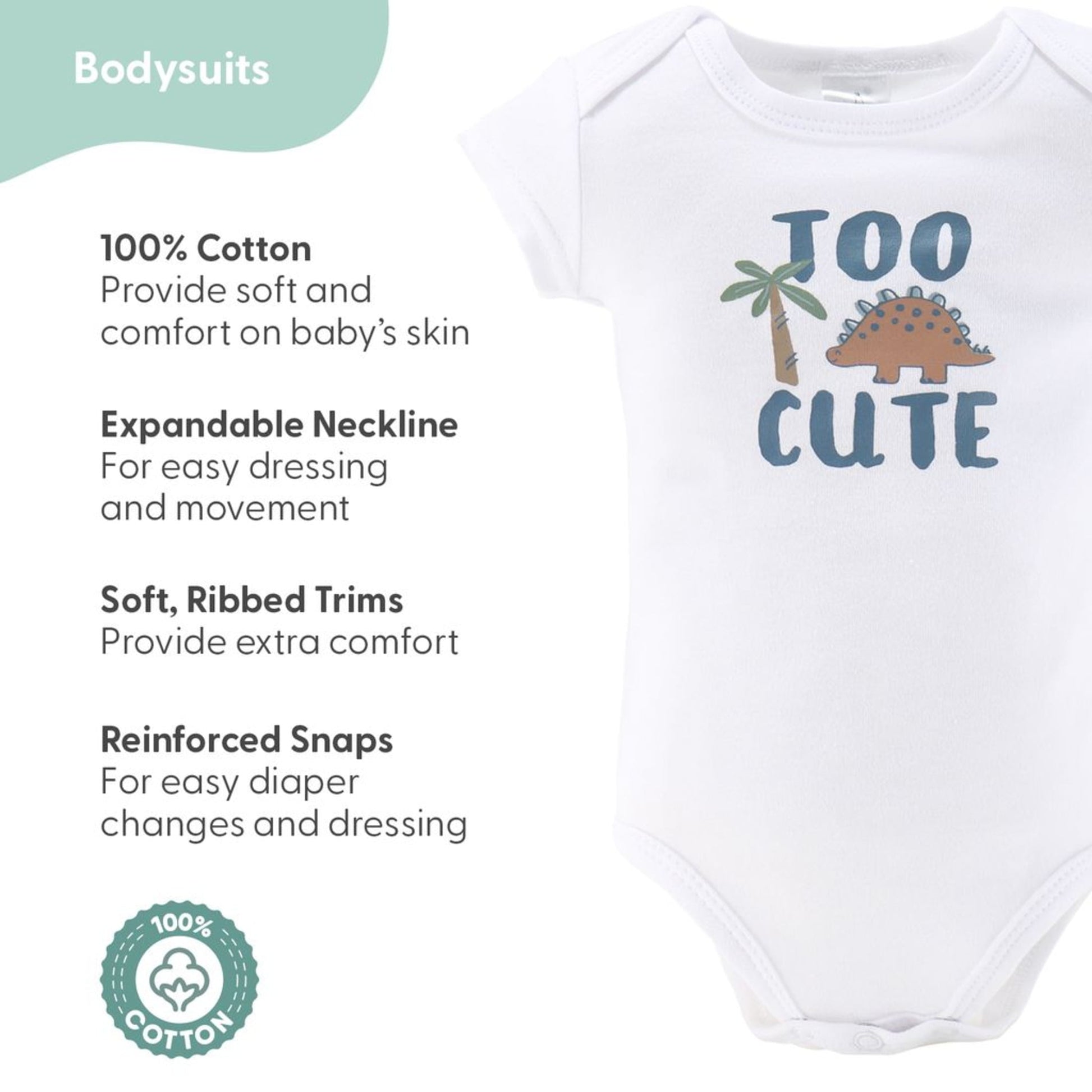 The Peanutshell Newborn Layette Gift Set for Baby Boys or Baby Girls, 23 Essential Pieces, Dino, 0-3 Months