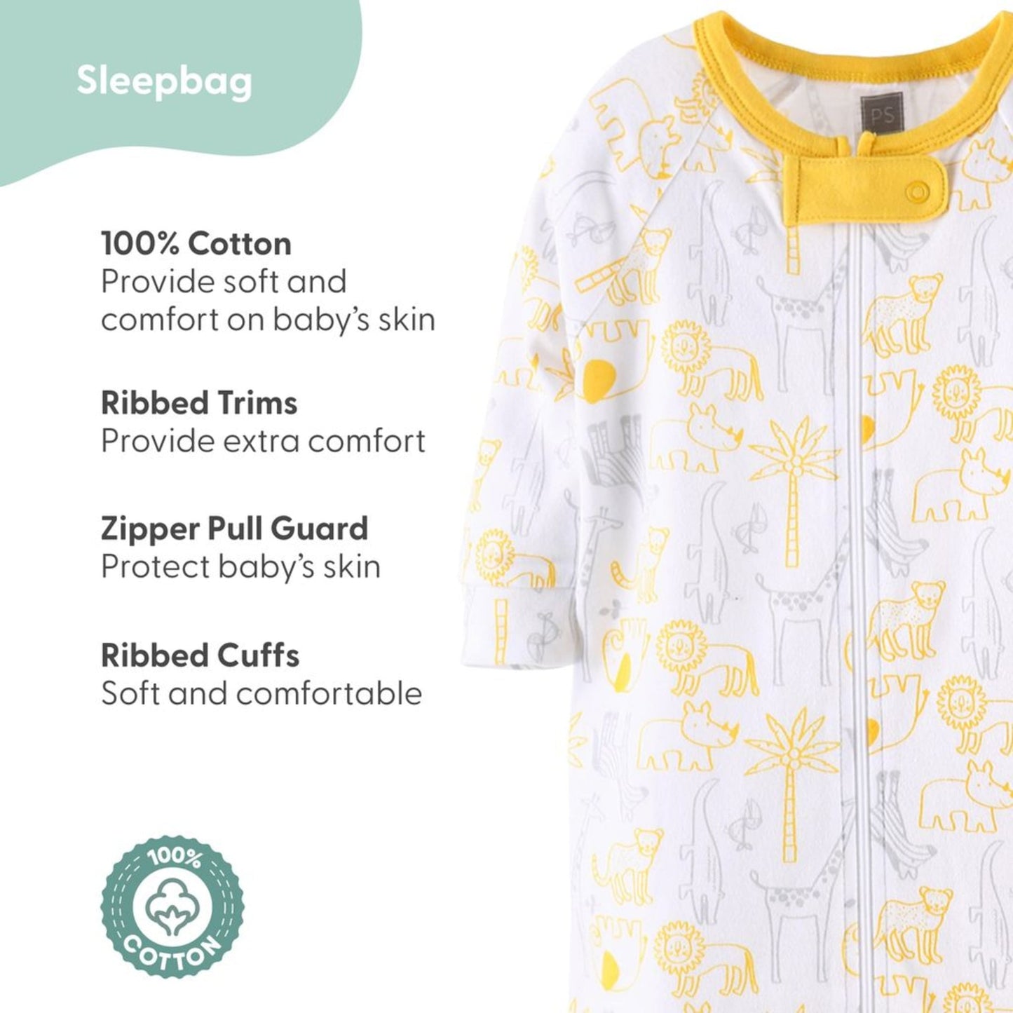 The Peanutshell Newborn Layette Gift Set for Baby Boys or Girls, Yellow Safari, 23 Essential Pieces, 0-3 Months