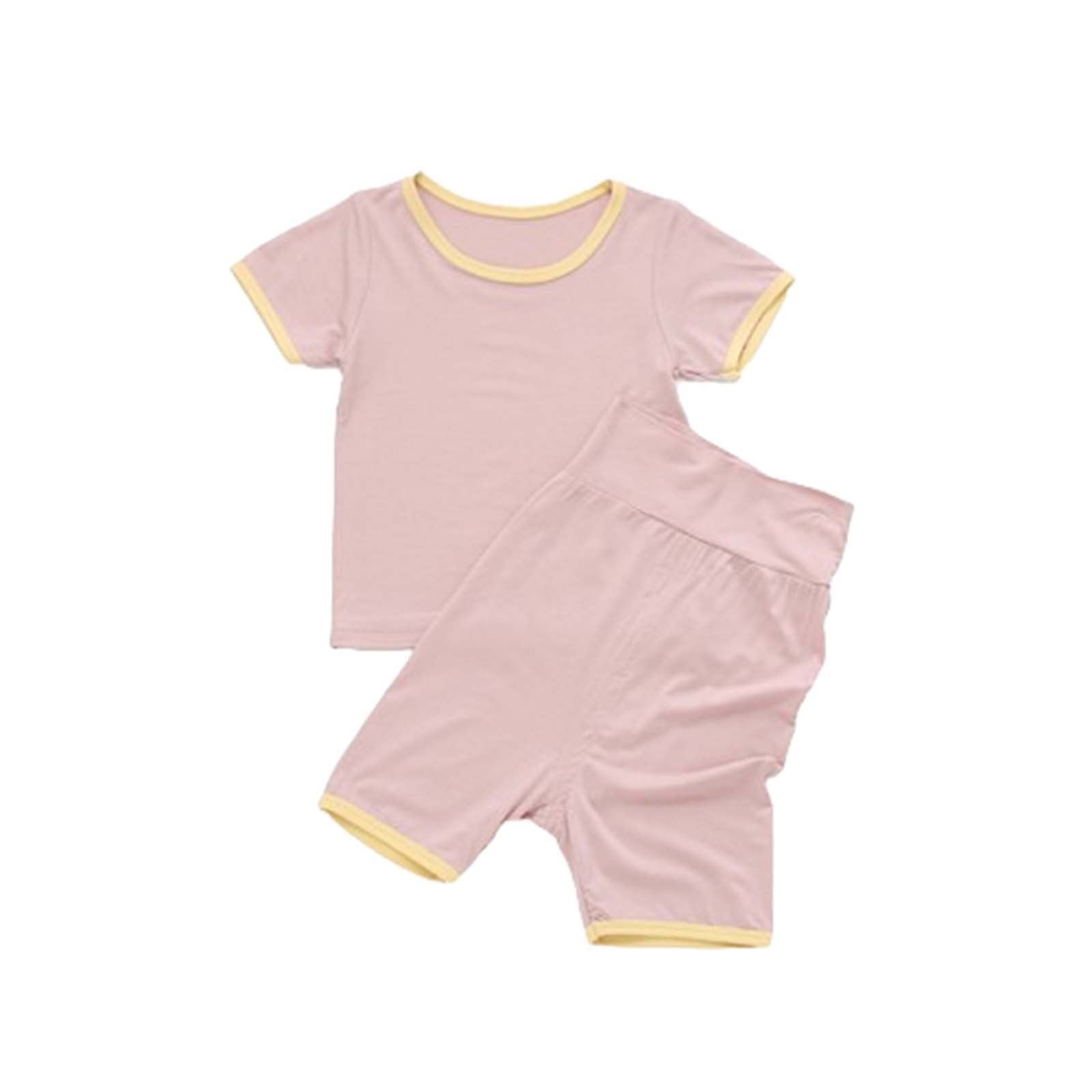Unisex Baby Romper Jumpsuit Organic Cotton One-piece Summr Short Sleeve Shortall Toddler Boys Girls Casual Solid Coverall Overalls Pink qILAKOG Size 2 Years