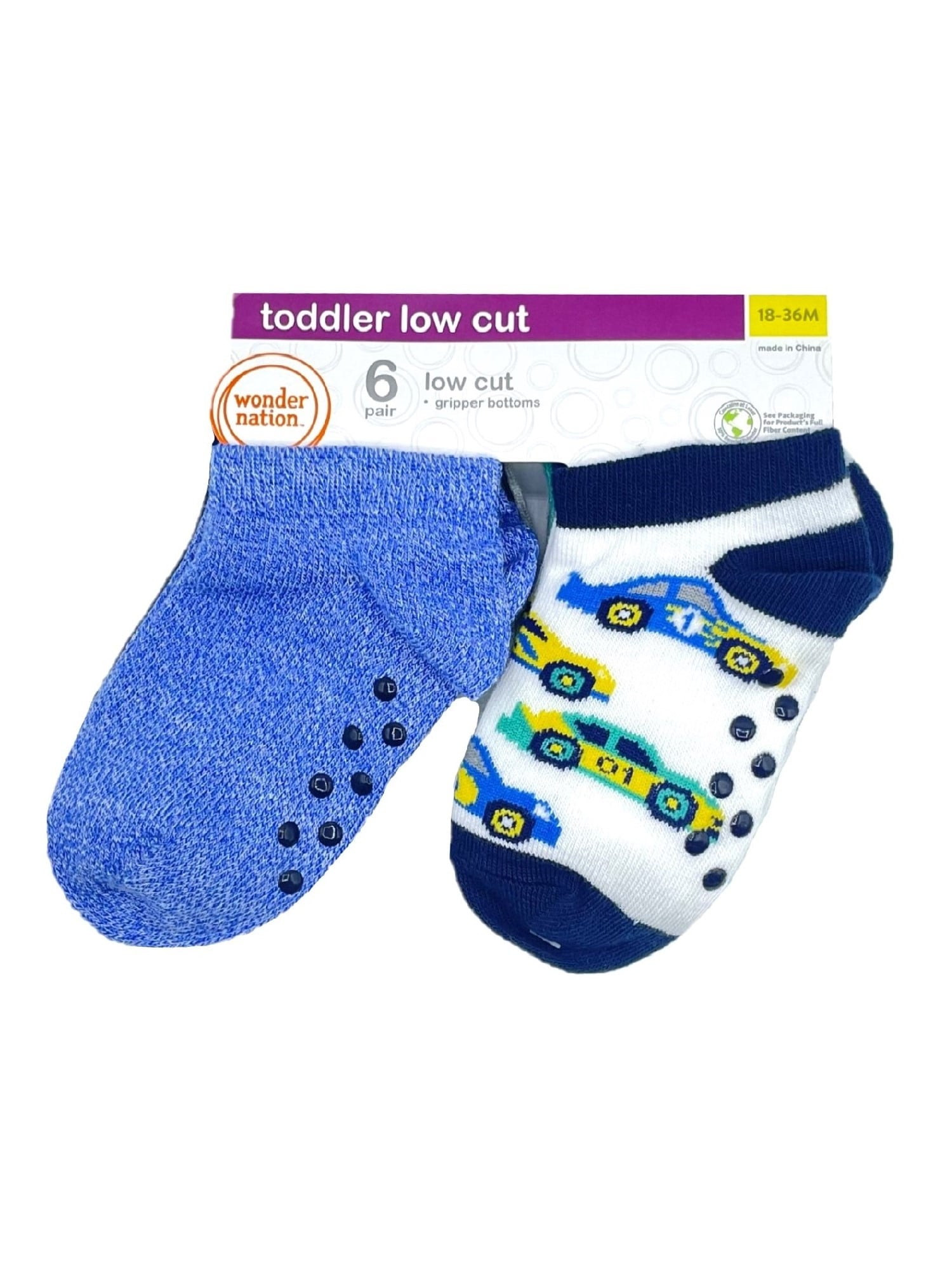Wonder Nation Baby and Toddler Boy Ankle Socks, 6-Pack, Sizes 0M-18M