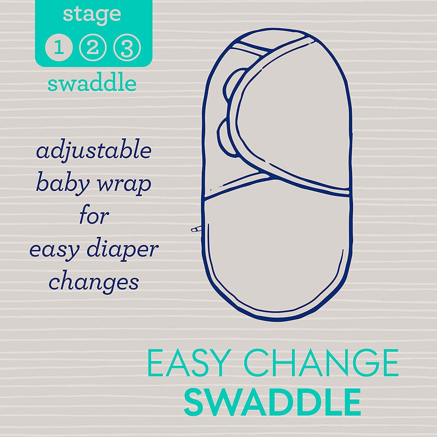 SwaddleMe Original Swaddle Blanket - Newborn Soft Luxe Edition Fabric with Easy Change Zipper - Ellie 2 Pack Grey Elephant and Triangle Prints Size Small (0-3 Months)