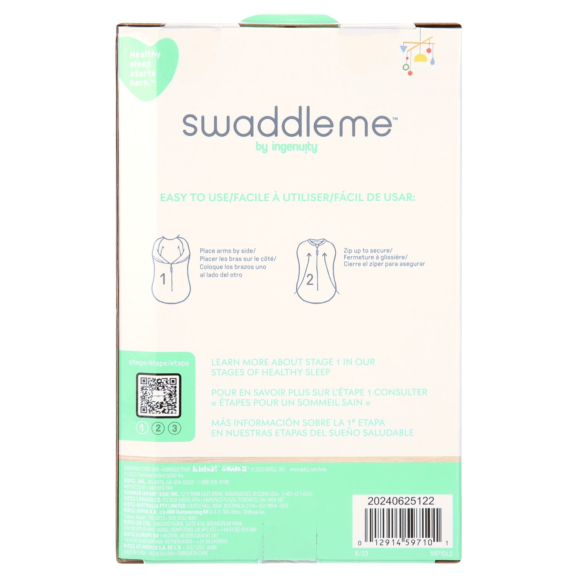 SwaddleMe by Ingenuity Velboa Pod - Newborn, 0-2 Months, Clouds & Stars, 2-Pack