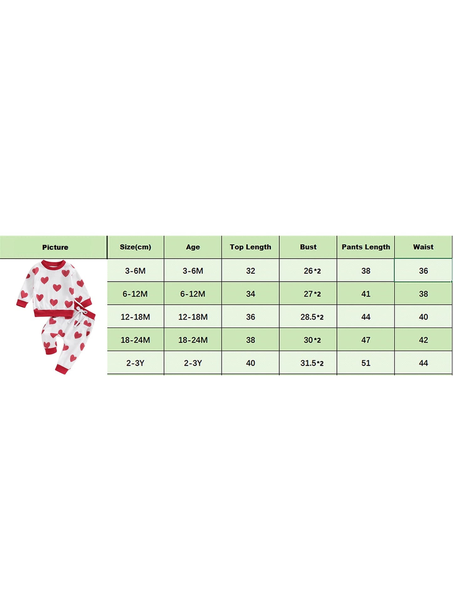 Toddler Boys Girls Fall Outfits Heart Print Long Sleeve Waffle Sweatshirts and Long Pants 2Pcs Valentine's Day Clothes Set