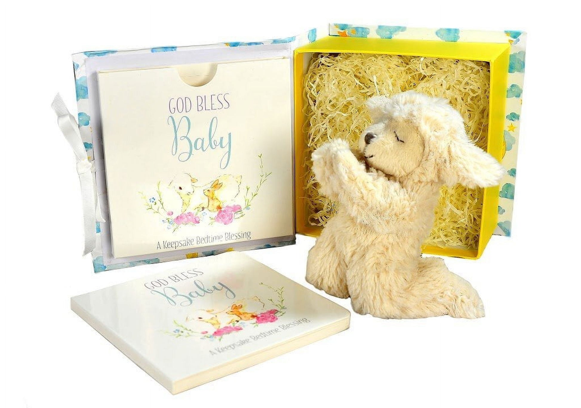 Tickle & Main, Baby Gift Set with Praying Musical Lamb and Prayer Book in Keepsake Box for Boys and Girls
