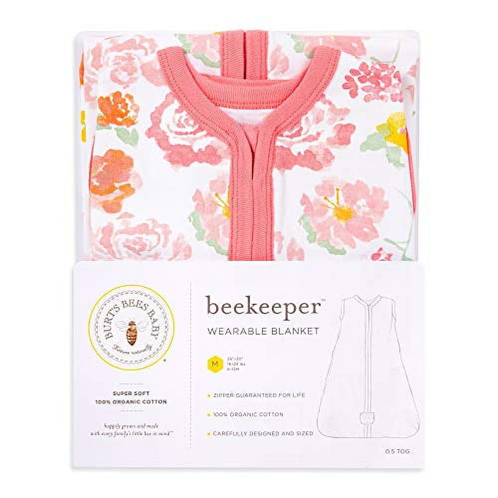 Burt's Bees Baby Beekeeper Size 0-6M Rosy Spring Organic Cotton Wearable Blanket