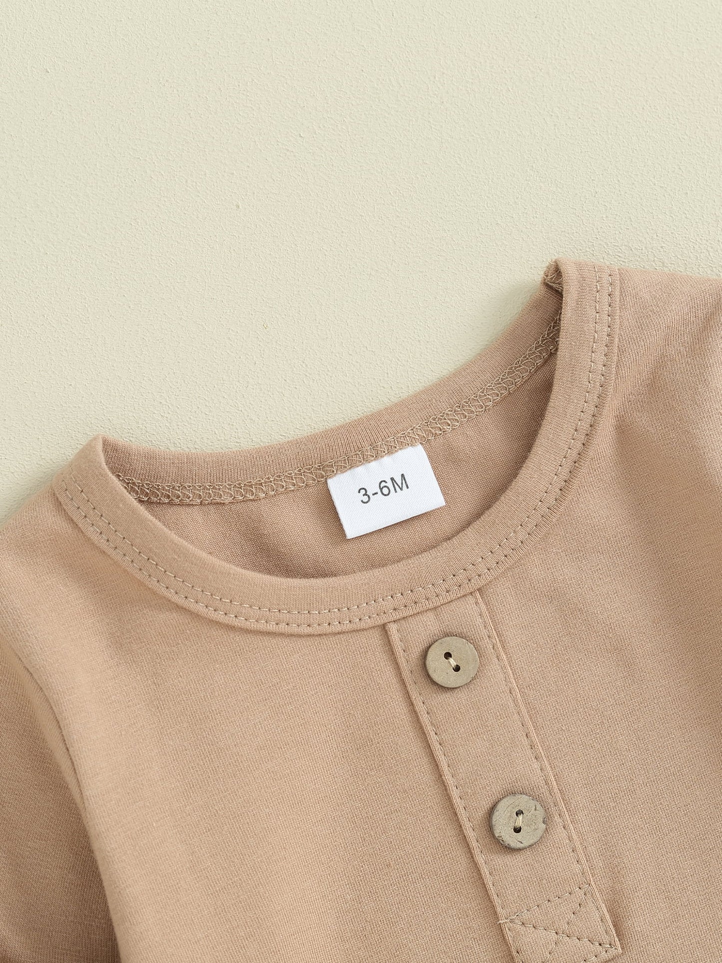 FEORJGP Infant Boys 2PCS Outfit Newborn Baby Long Sleeve Bodysuit Crew Neck Button Romper Solid Color Pants Sets for Toddler Fall Loose Casual Clothes Set