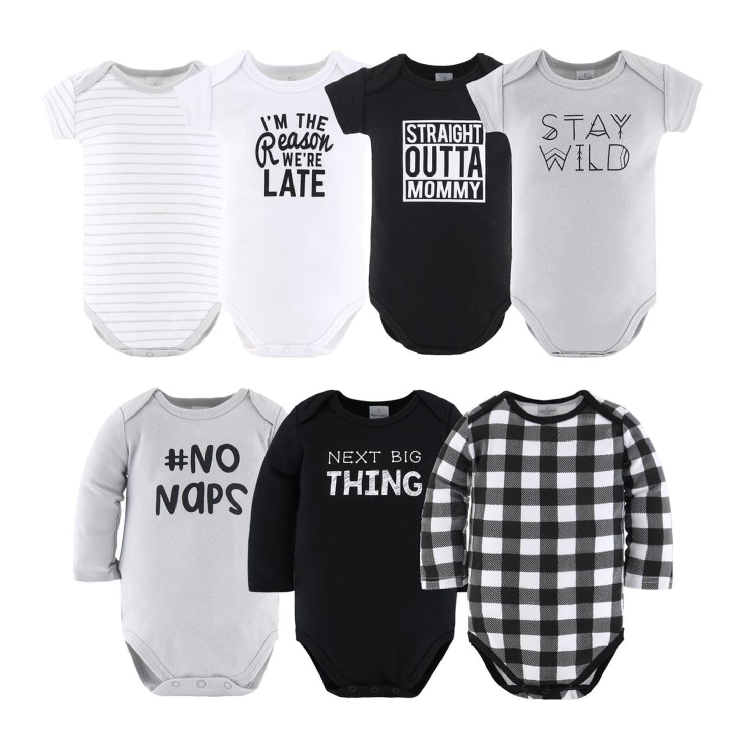 The Peanutshell Newborn Layette Gift Set for Baby Boys and Girls, 23 Essential Pieces, Black & White Plaid, 0-3 Months