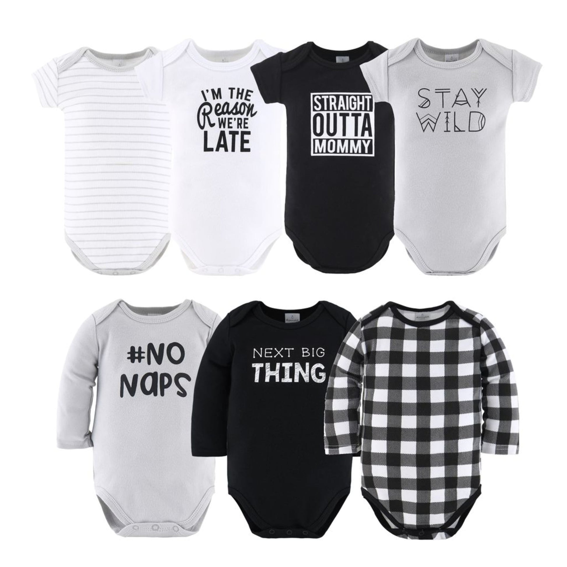 The Peanutshell Newborn Layette Gift Set for Baby Boys and Girls, 23 Essential Pieces, Black & White Plaid, 0-3 Months