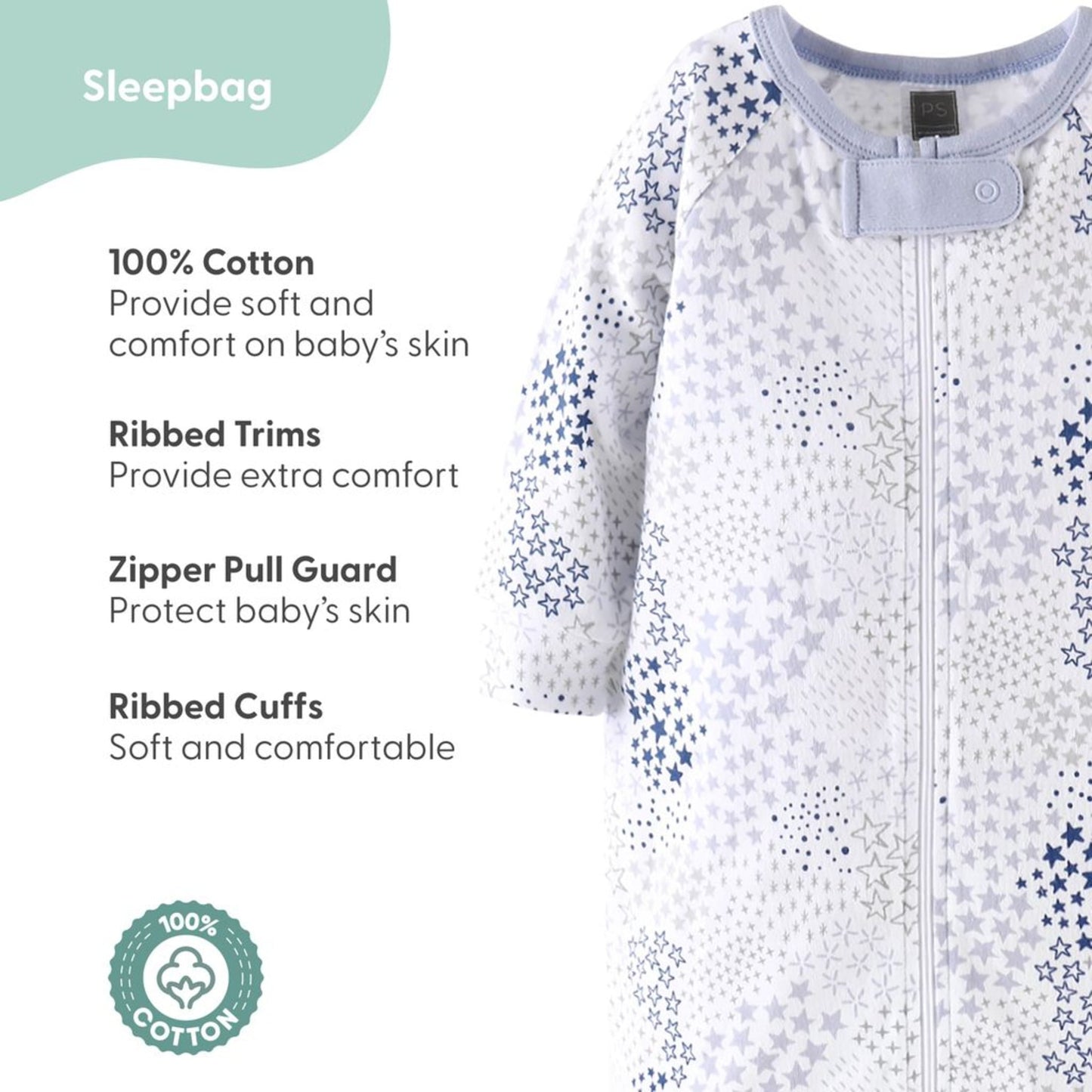 The Peanutshell Newborn Baby Layette Gift Set for Baby Boys or Girls, Shower Gift Essentials, Blue, Grey Celestial