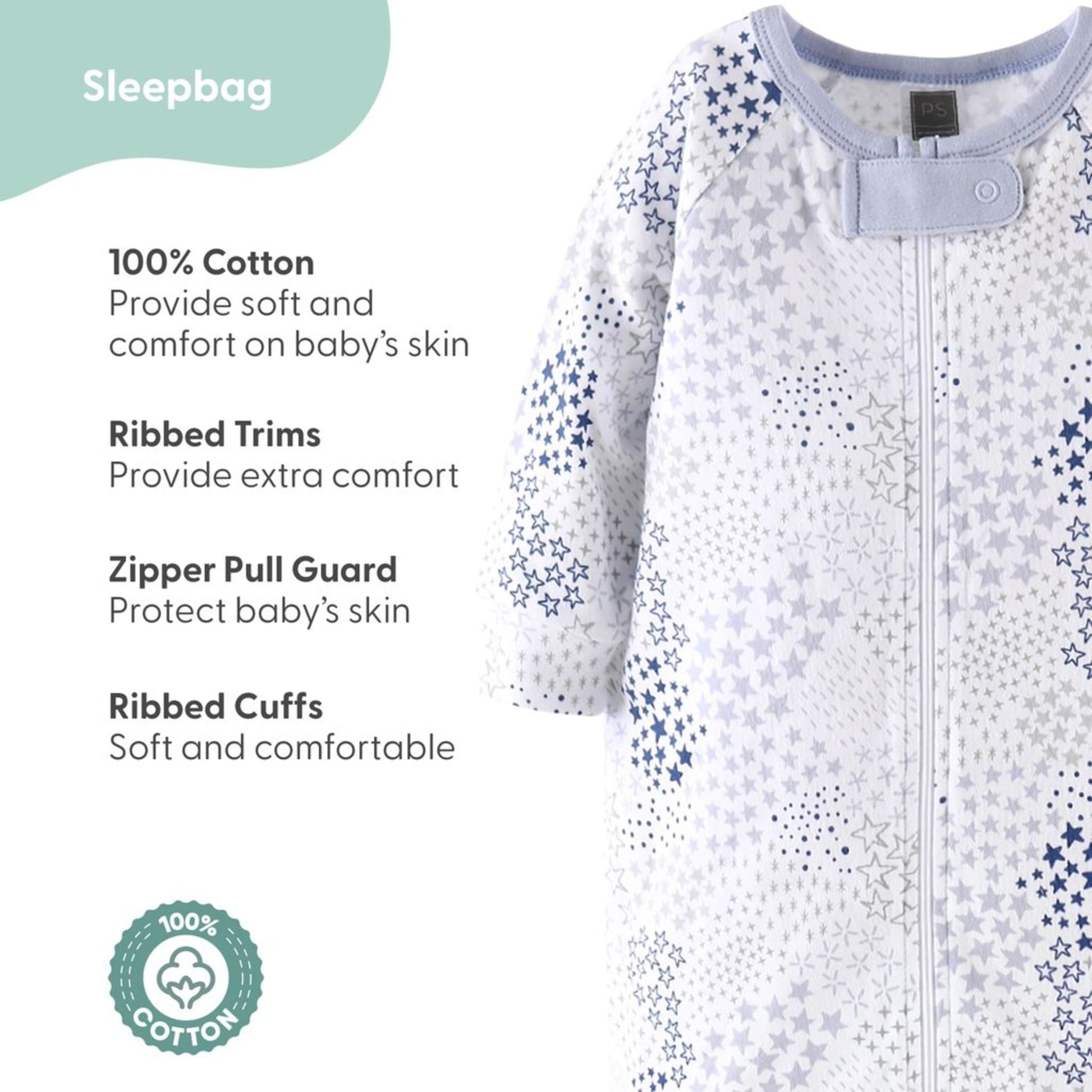The Peanutshell Newborn Baby Layette Gift Set for Baby Boys or Girls, Shower Gift Essentials, Blue, Grey Celestial