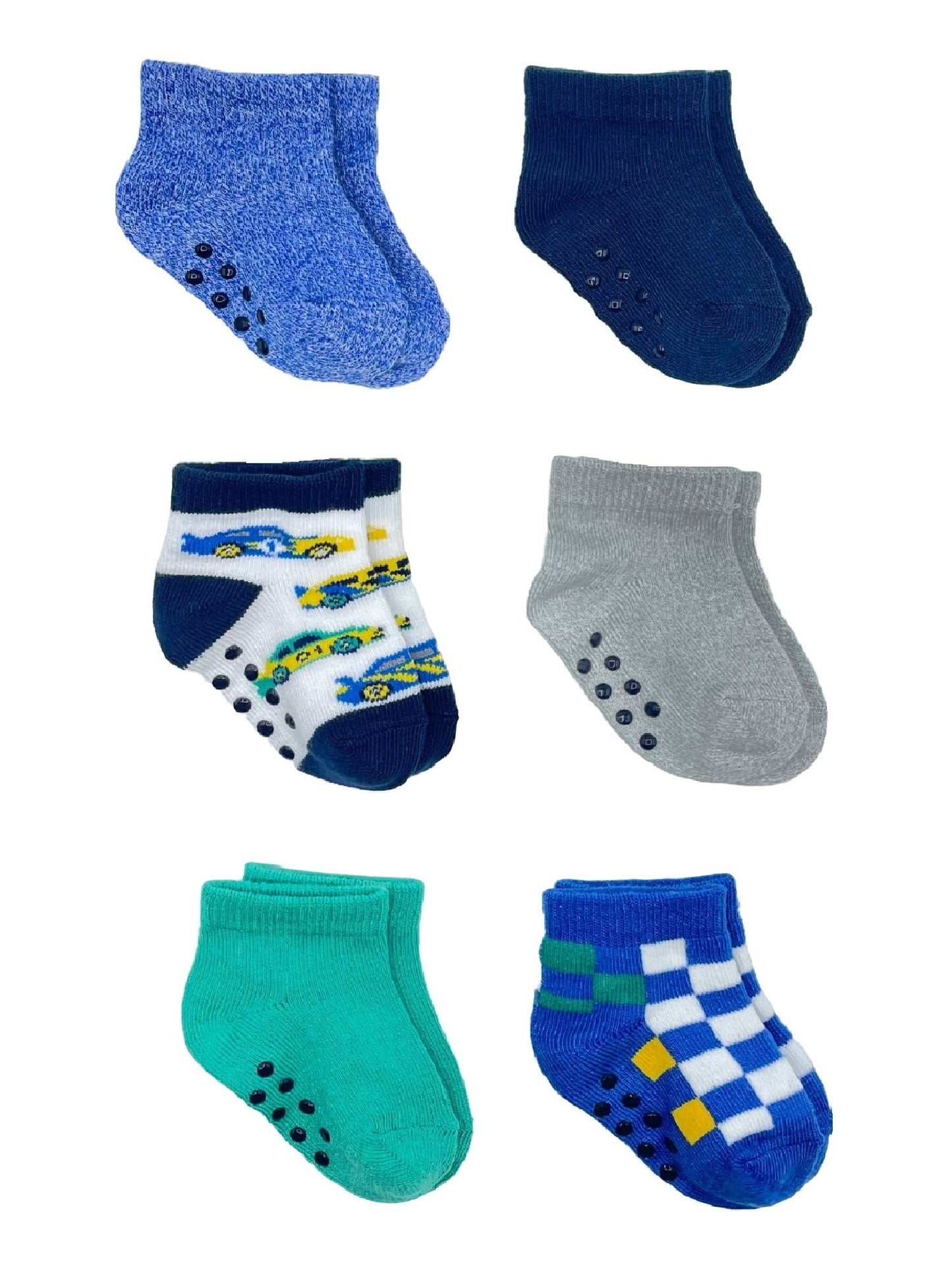 Wonder Nation Baby and Toddler Boy Ankle Socks, 6-Pack, Sizes 0M-18M