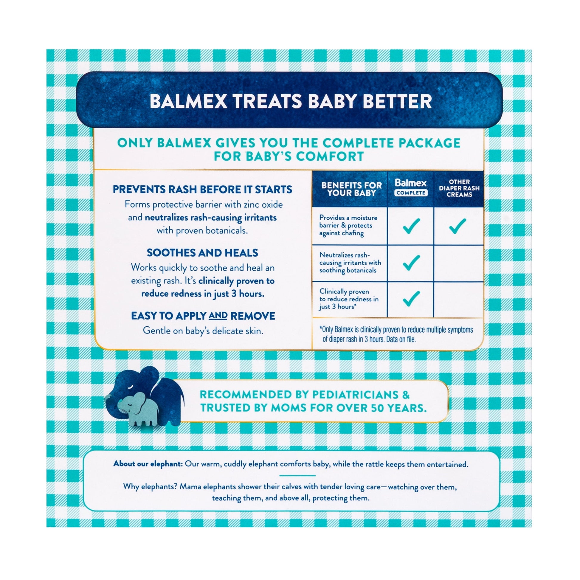 Balmex Happy Baby Gift Set with Rattle and Complete Protection Diaper Rash Cream for Boys and Girls