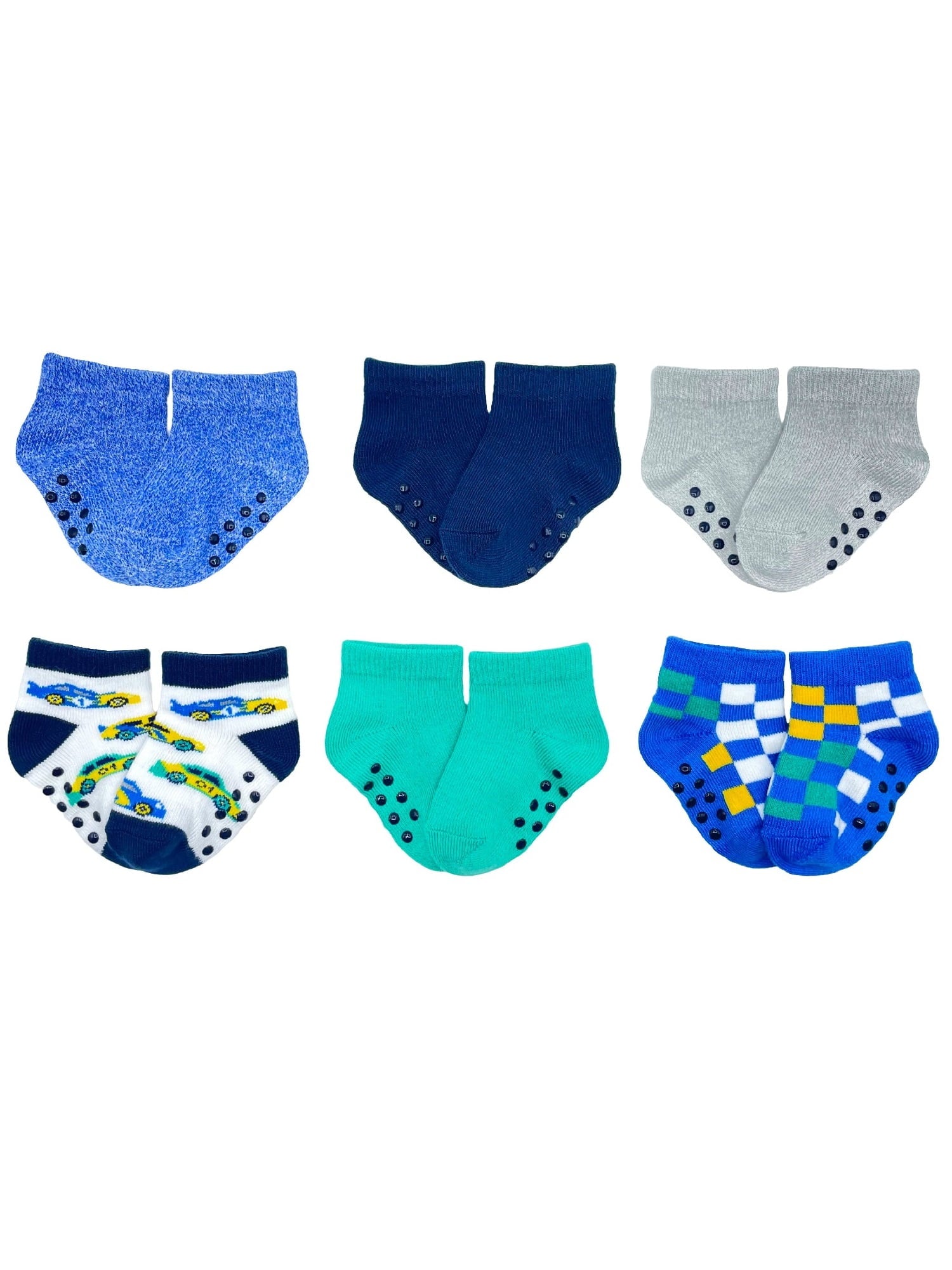 Wonder Nation Baby and Toddler Boy Ankle Socks, 6-Pack, Sizes 0M-18M