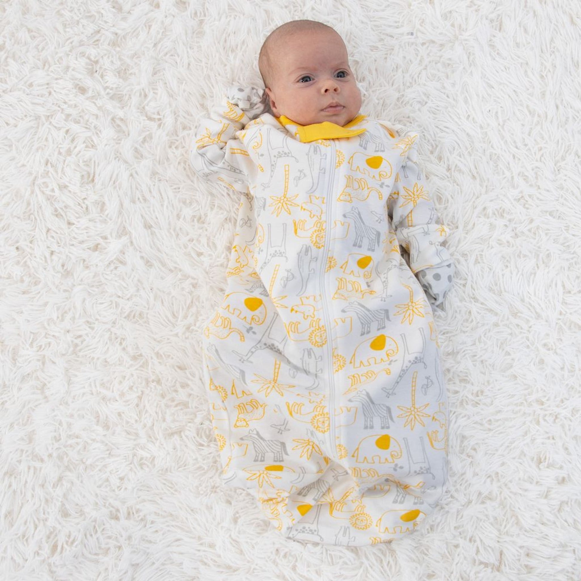 The Peanutshell Newborn Layette Gift Set for Baby Boys or Girls, Yellow Safari, 23 Essential Pieces, 0-3 Months