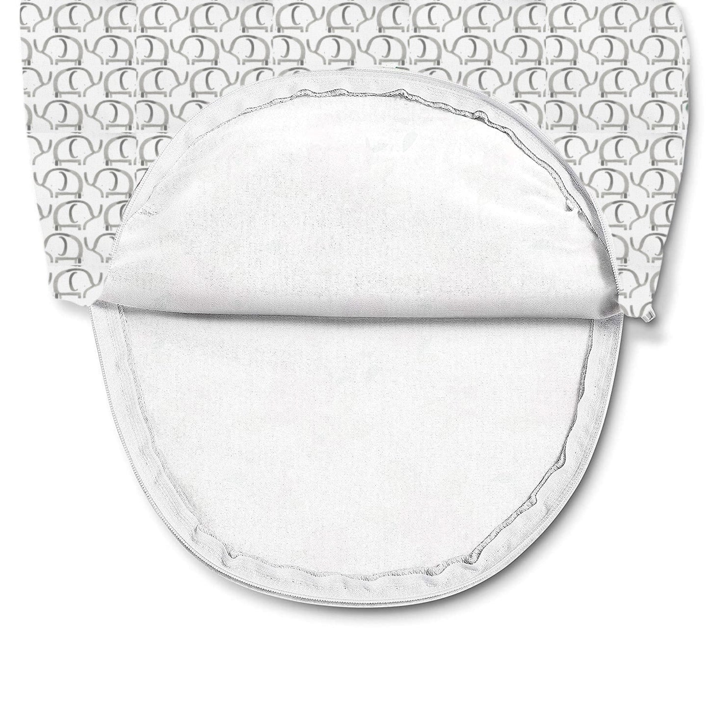 SwaddleMe Original Swaddle Blanket - Newborn Soft Luxe Edition Fabric with Easy Change Zipper - Ellie 2 Pack Grey Elephant and Triangle Prints Size Small (0-3 Months)
