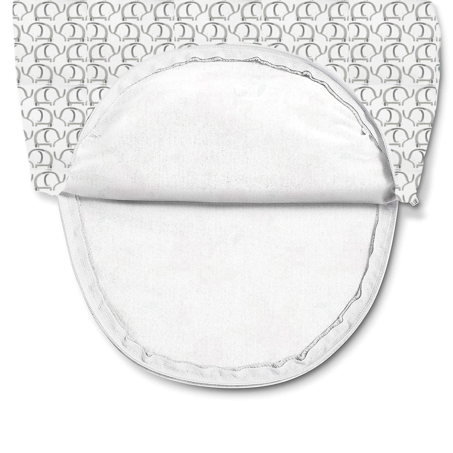 SwaddleMe Original Swaddle Blanket - Newborn Soft Luxe Edition Fabric with Easy Change Zipper - Ellie 2 Pack Grey Elephant and Triangle Prints Size Small (0-3 Months)