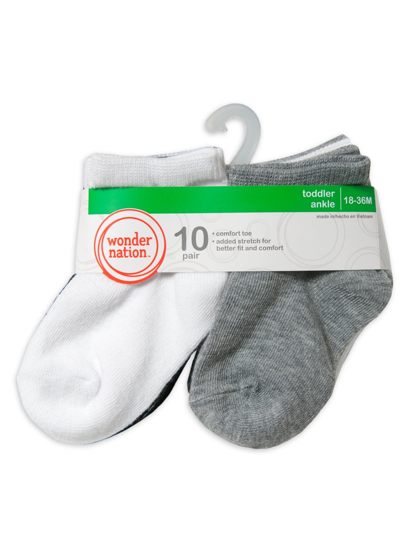 Wonder Nation Boys Ankle Socks, 10 Pack, Size 0M- 5T