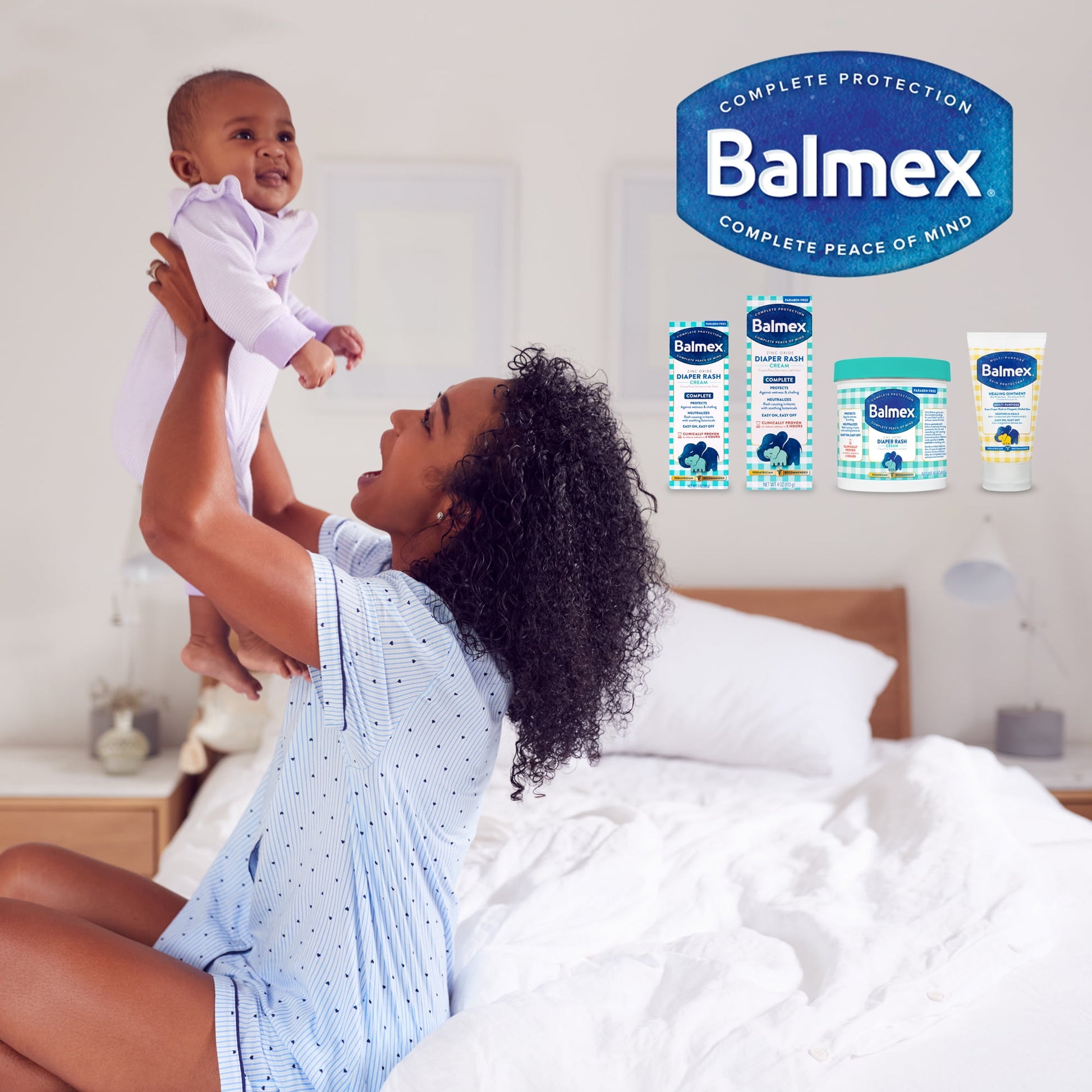 Balmex Happy Baby Gift Set with Rattle and Complete Protection Diaper Rash Cream for Boys and Girls