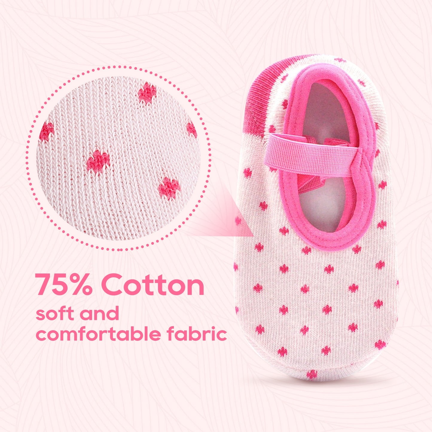 Cunina Non Slips Socks for Toddler Anti Slip Baby Sock Non Skid Socks Cute for 8-36 Months Infants Girls Low Cut 6 Pairs