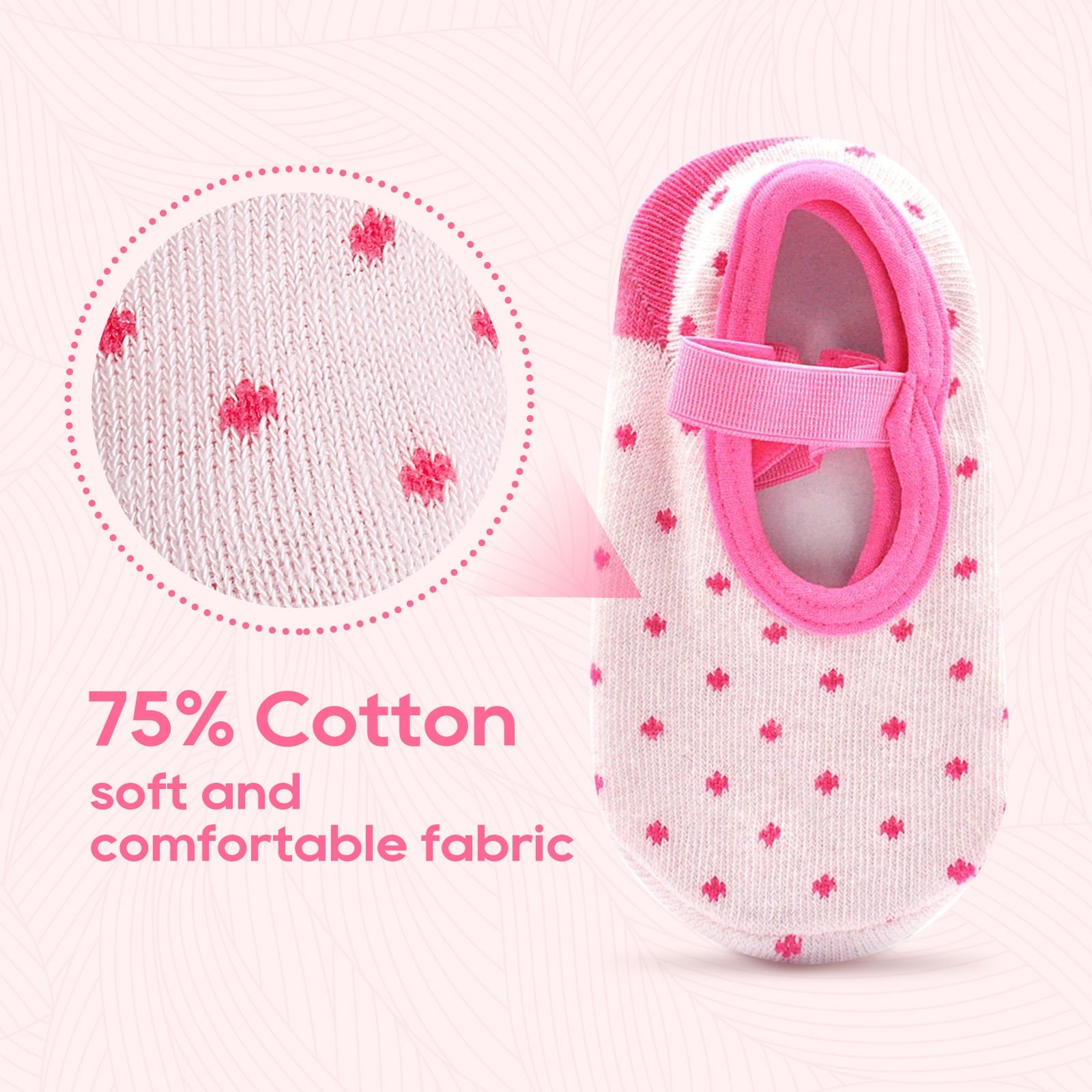 Cunina Non Slips Socks for Toddler Anti Slip Baby Sock Non Skid Socks Cute for 8-36 Months Infants Girls Low Cut 6 Pairs