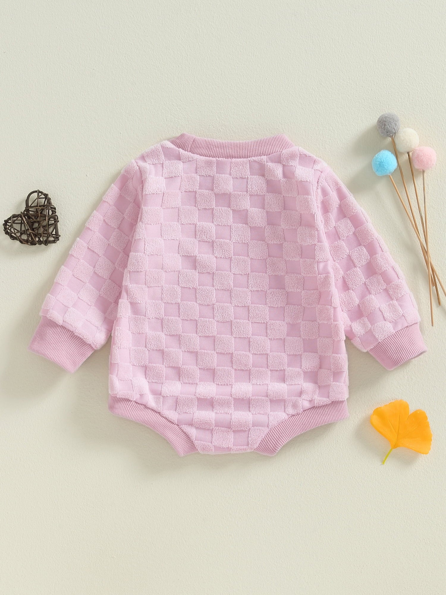 Baby Boys Girls Casual Romper Long Sleeve Checkerboard Bodysuit Sweatshirt Newborn Infant Fall Playsuit