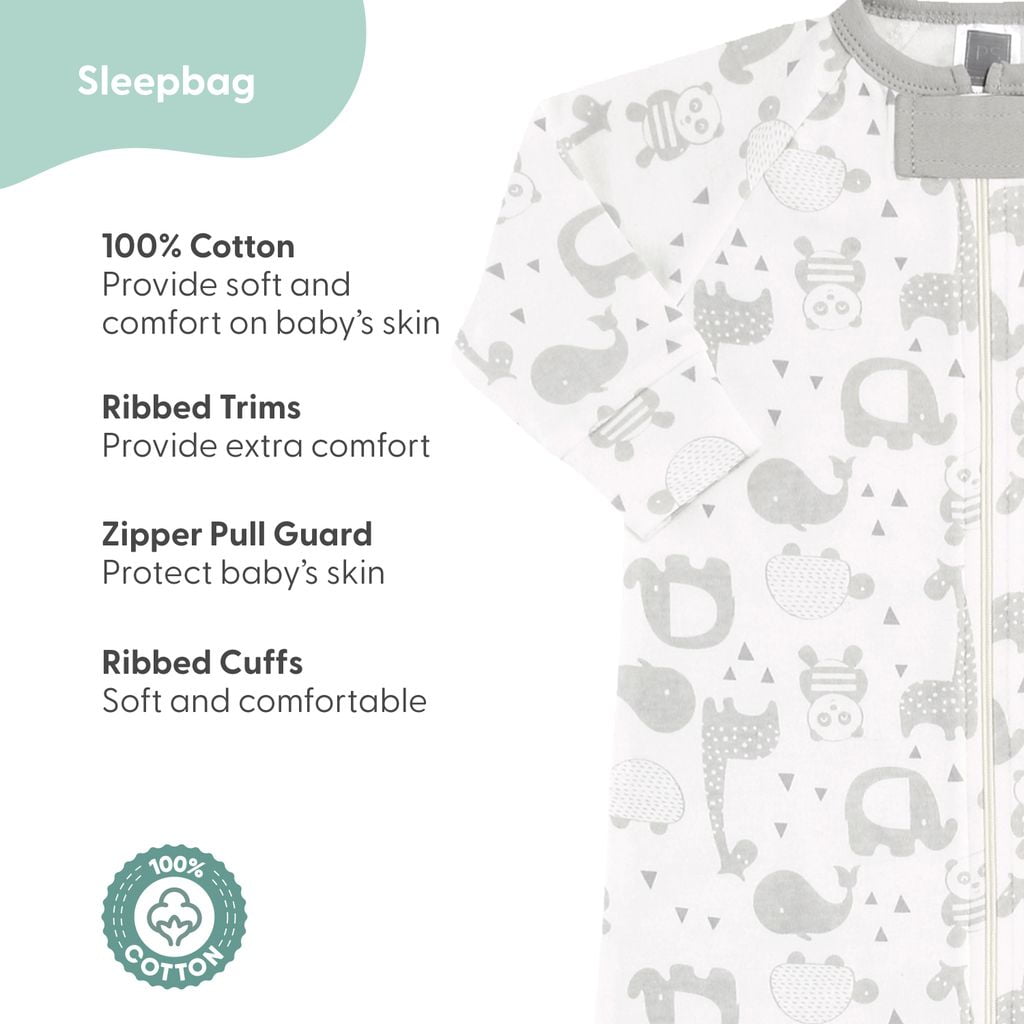 The Peanutshell Newborn Baby Layette Gift Set for Boys and Girls, Shower Gift Essentials, Grey Sleepy Elephants