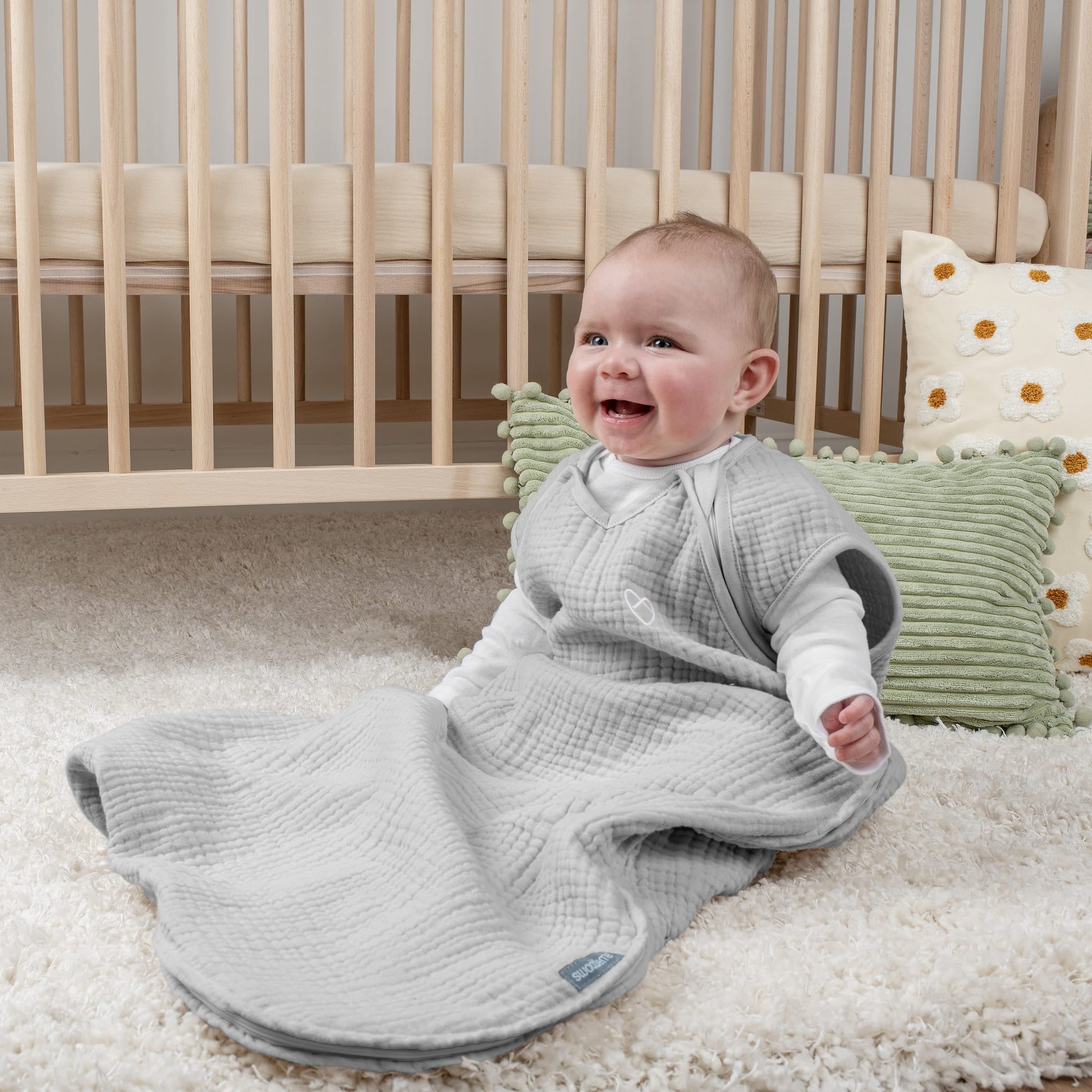 SwaddleMe by Ingenuity Night Sack Sleeper, Size 3-18 Months, 14-24 Pounds, 1.0 TOG, 100% Cotton