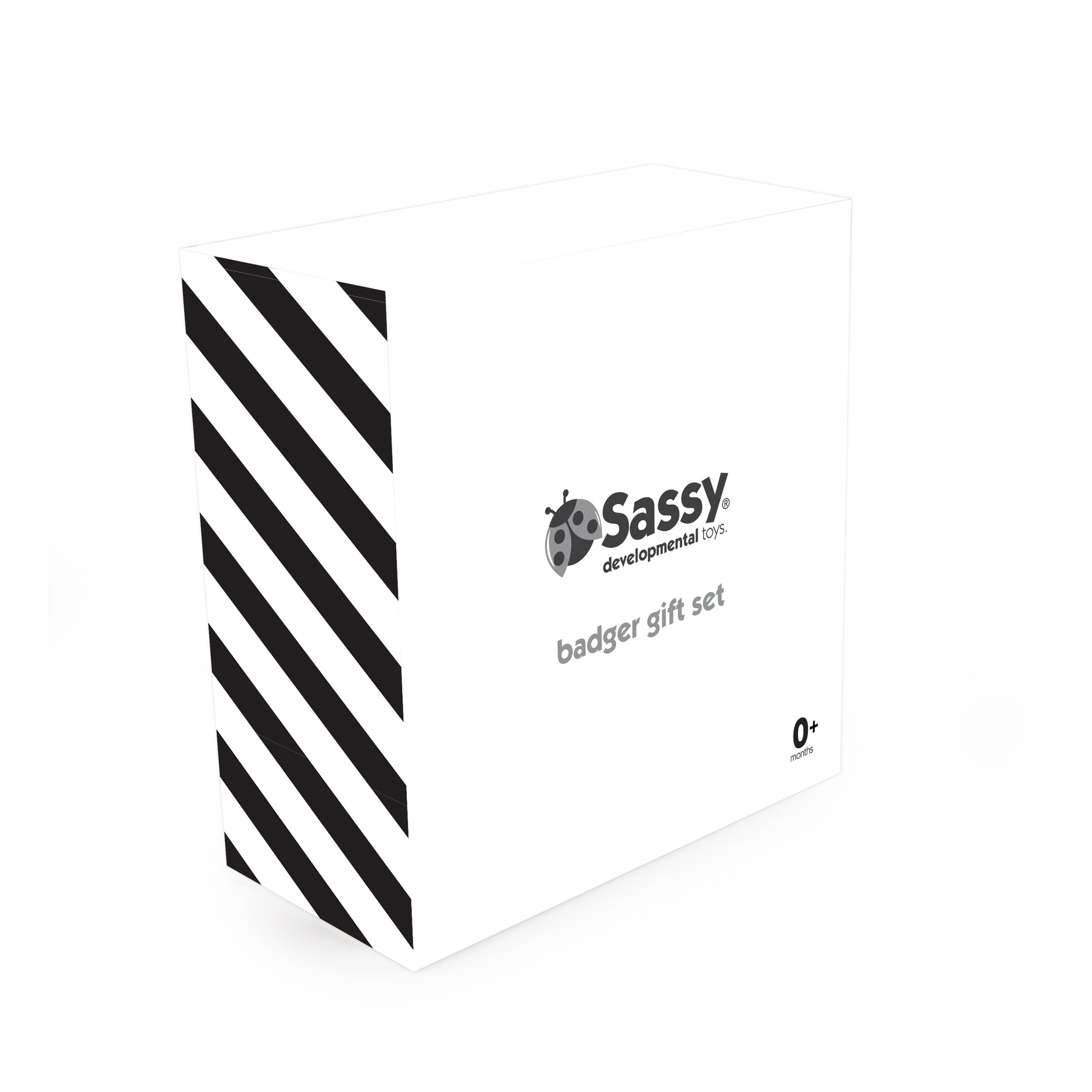 Sassy Badger Gift Set with Tummy Time Floor Mirror & Soft Texture Book - 0+ Months