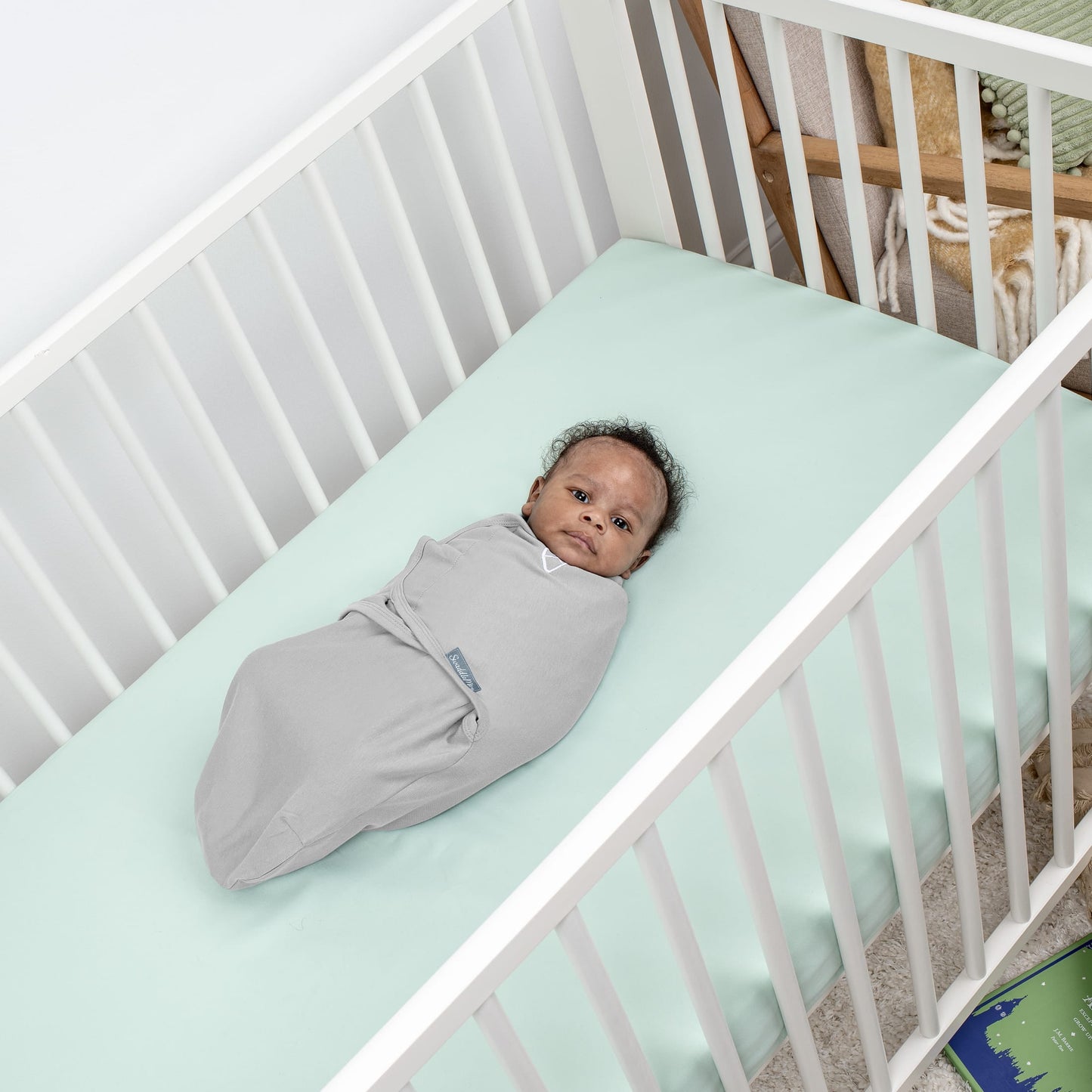 SwaddleMe by Ingenuity Original Swaddle for Baby, 100% Cotton, Improves Sleep & Calms Startle Reflex, 0-3 Months, 1.0 TOG, 2-Pack - Space & Clouds