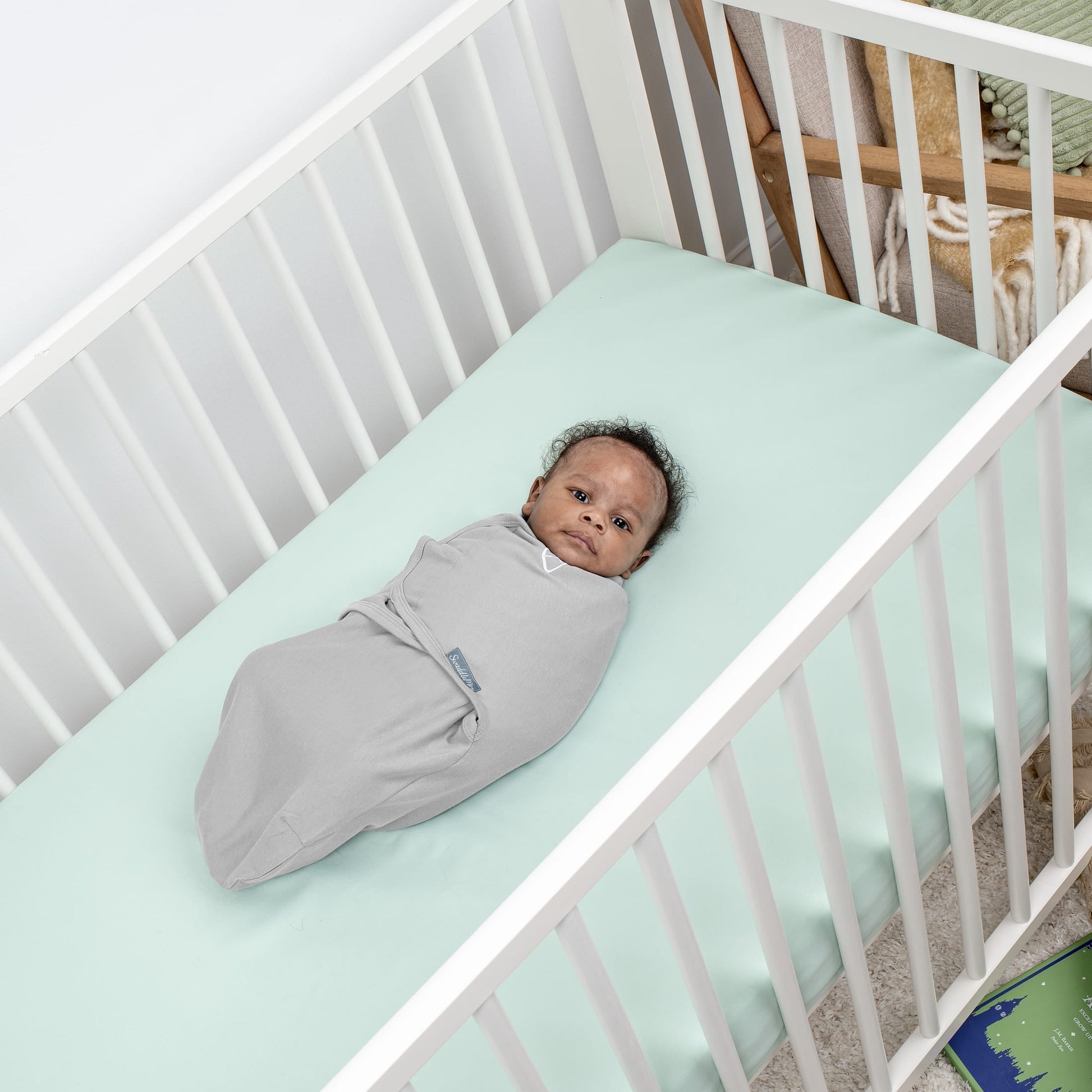 SwaddleMe by Ingenuity Original Swaddle for Baby, 100% Cotton, Improves Sleep & Calms Startle Reflex, 0-3 Months, 1.0 TOG, 2-Pack - Space & Clouds