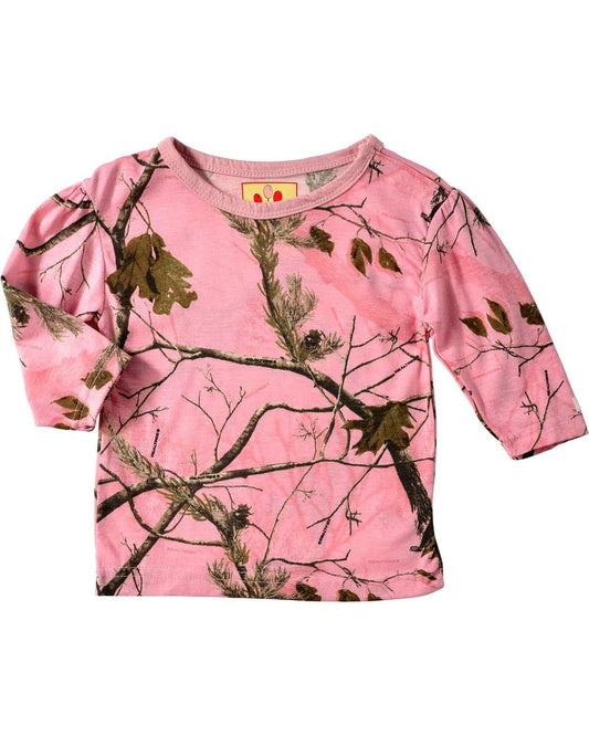 AP Pink RealTree Mini Infant Long Sleeve T-Shirt w/ Puff Sleeve Large