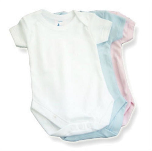 Baby Jay 100% Cotton Short Sleeve Snap Crotch One-Piece Onesie Bodysuit (6-12 Months, White)