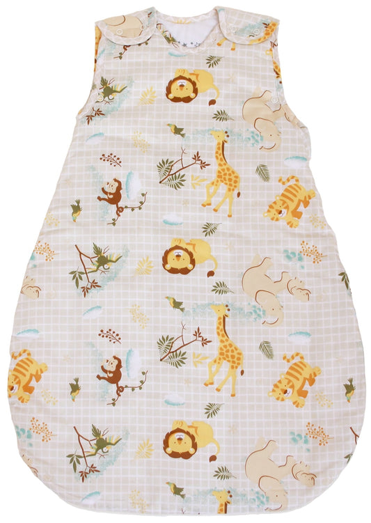 Baby Sleeping Bag with Animal Pattern, 100% Cotton, Summer Model 1 TOG (Small (3 - 11 mos)