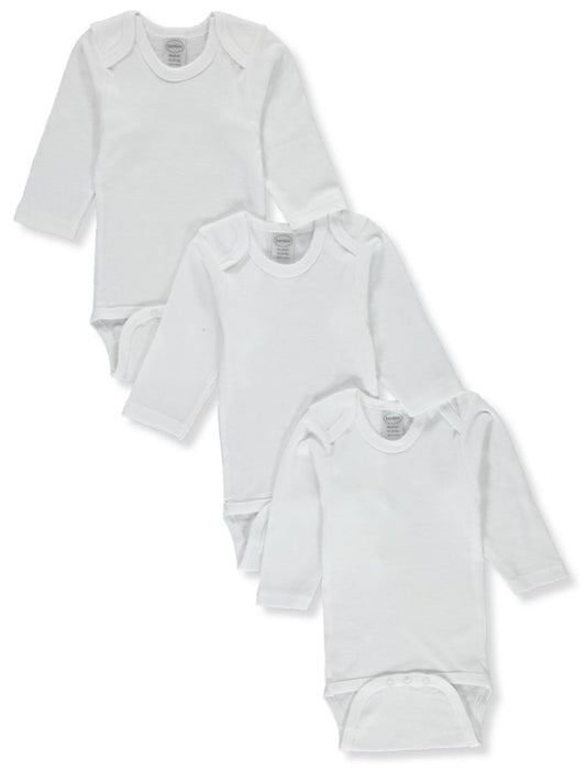 Newborn Long Sleeve White Onezie 3 Pack Color:white